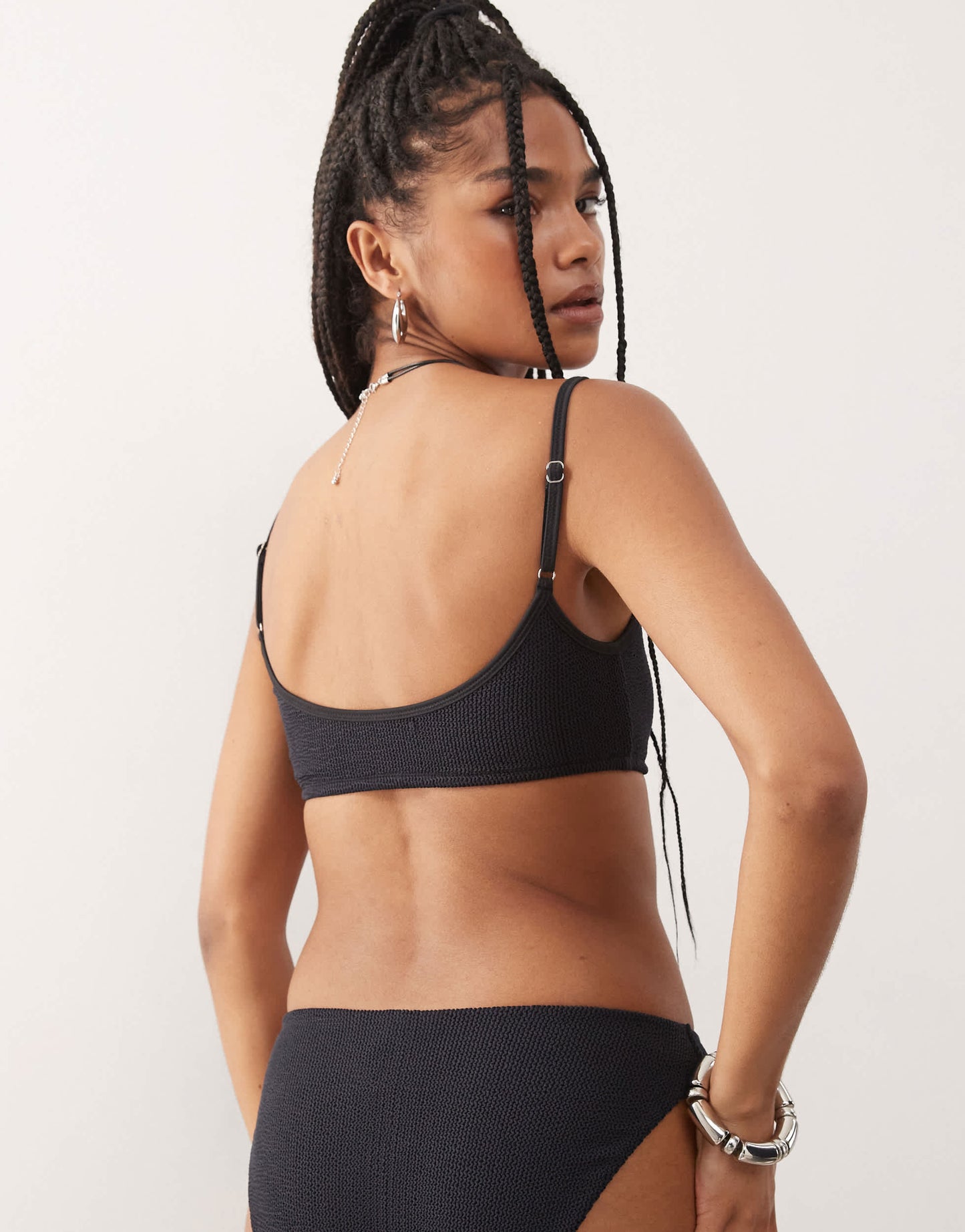 COLLUSION mix and match crinkle bralette in black