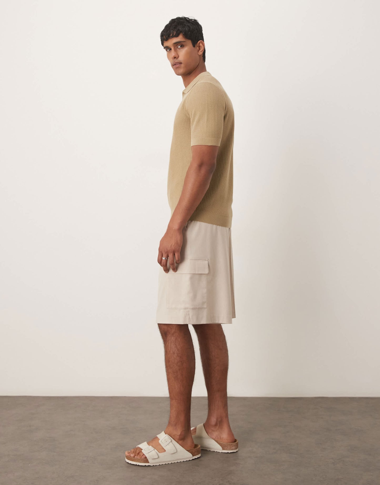 ASOS DESIGN smart cargo shorts in neutral