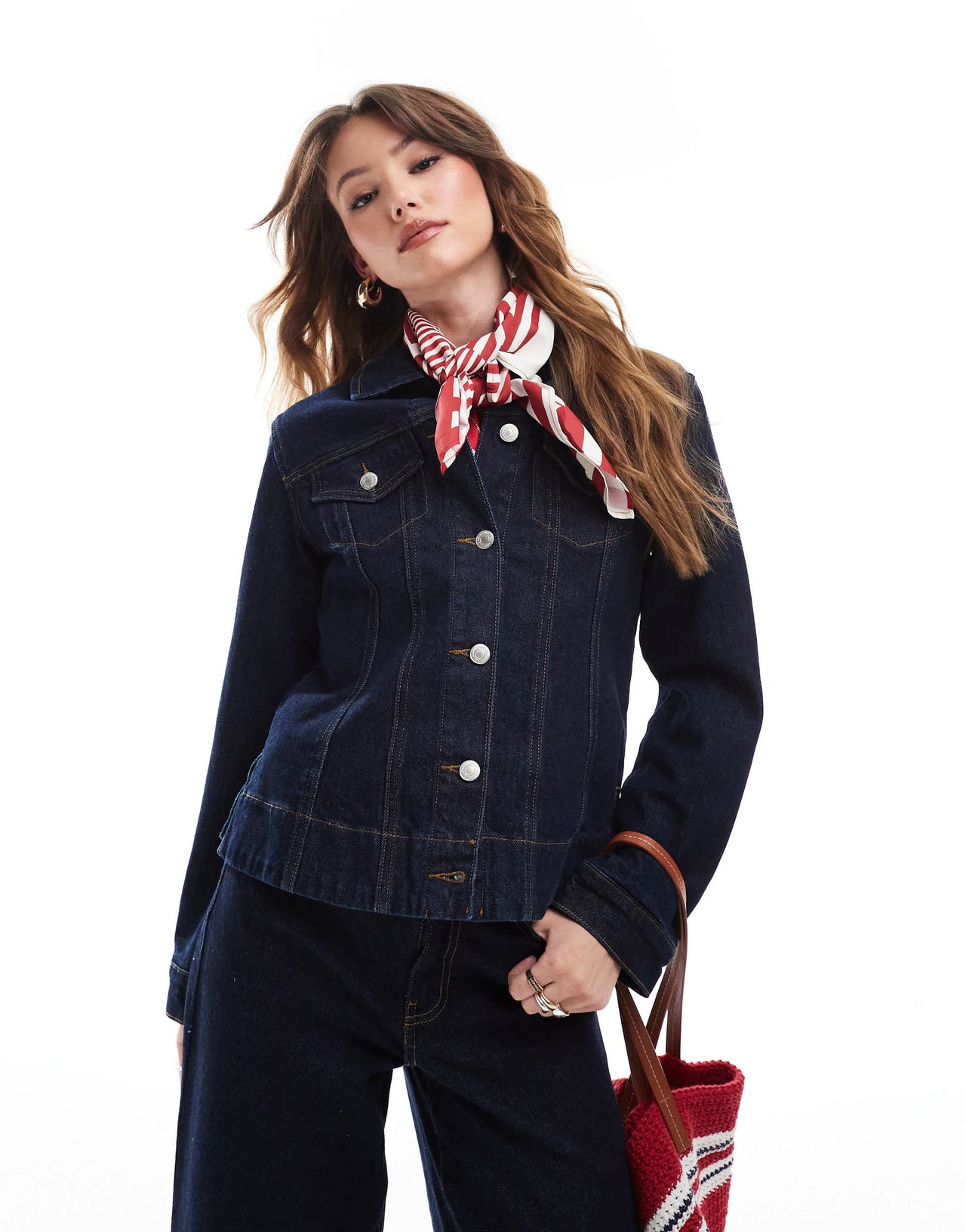 ONLY fitted denim jacket co-ord in indigo