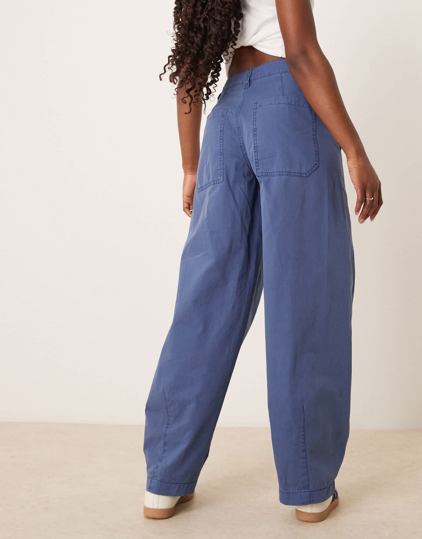 Free People rylee relaxed chino trousers in denim blue