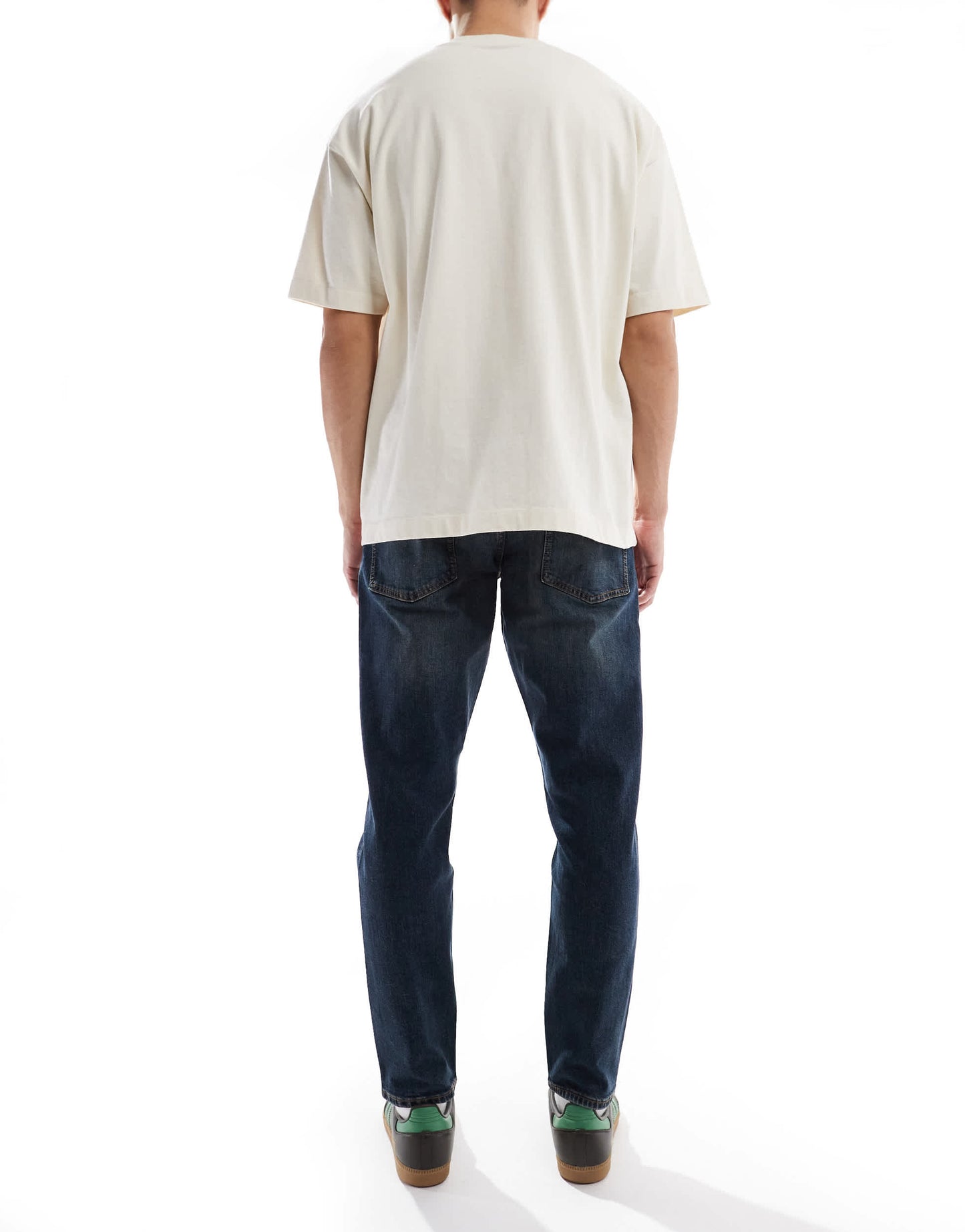 ASOS DESIGN stretch tapered with tint in dark wash blue