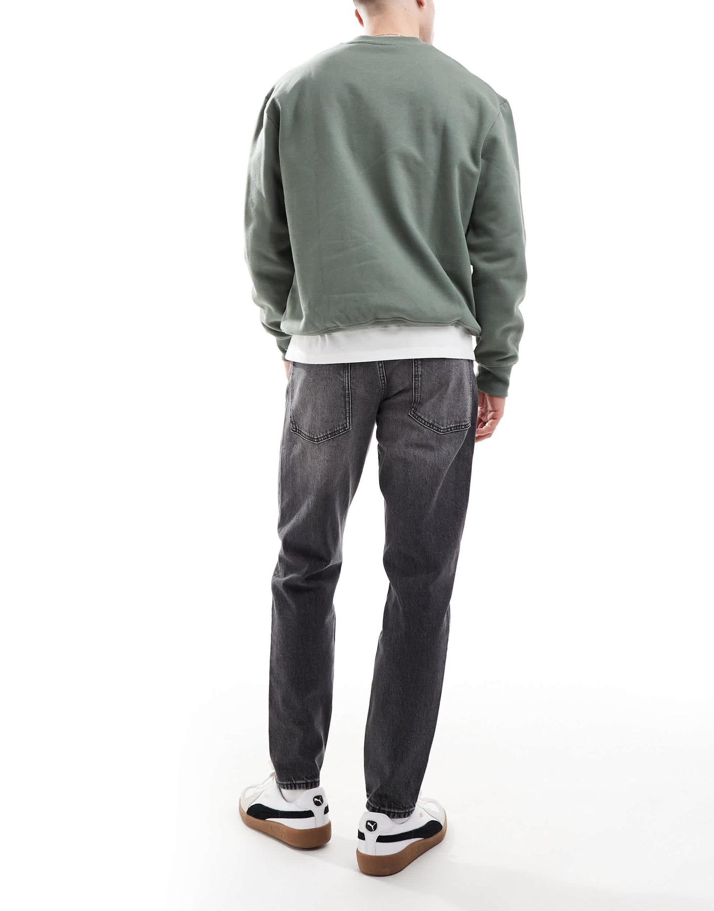 ASOS DESIGN stretch tapered jeans in vintage black wash