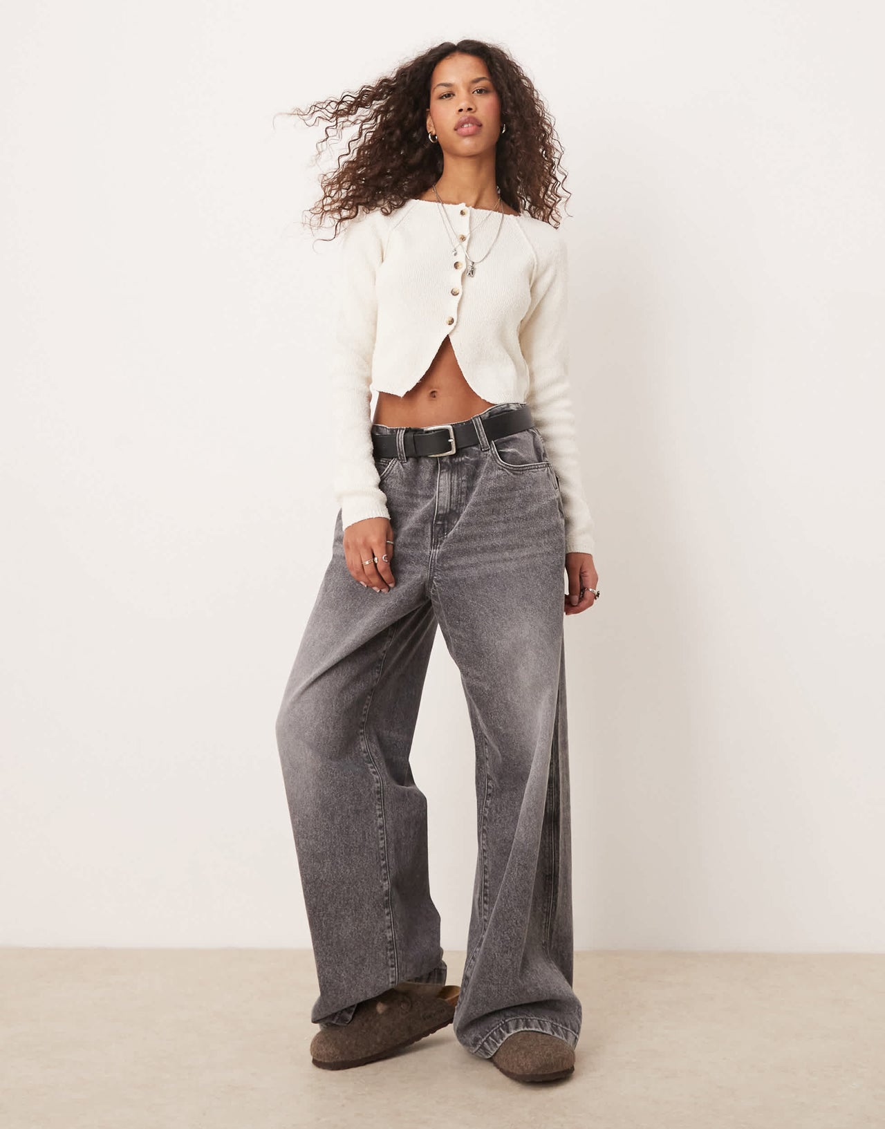 Free People sydney shrunken cardigan in optic white