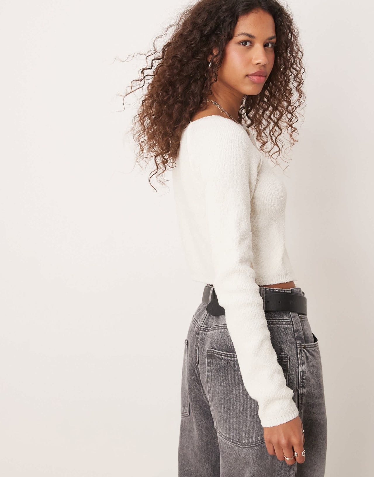 Free People sydney shrunken cardigan in optic white