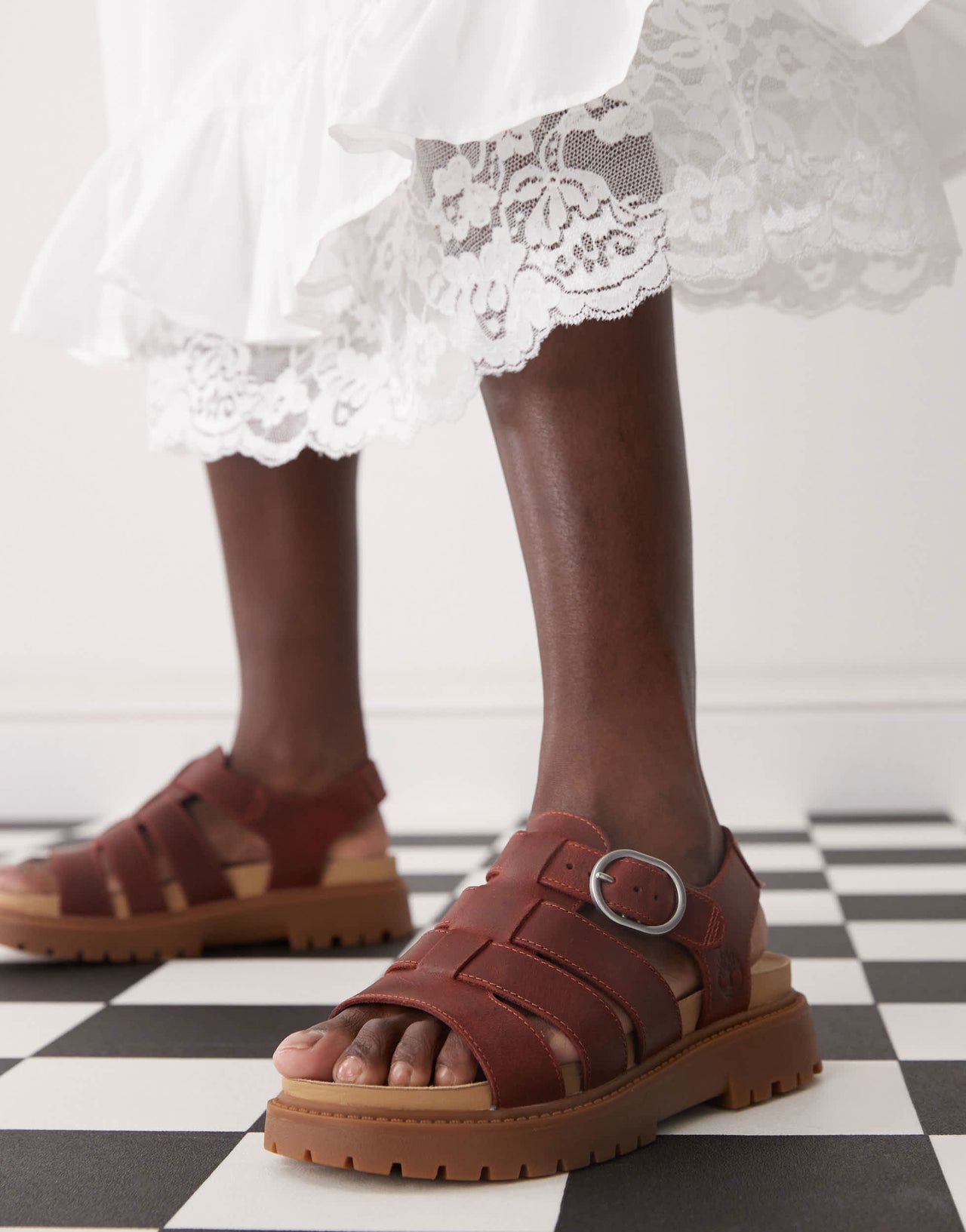 Timberland Clairemont Way Fisherman sandals in burgundy leather