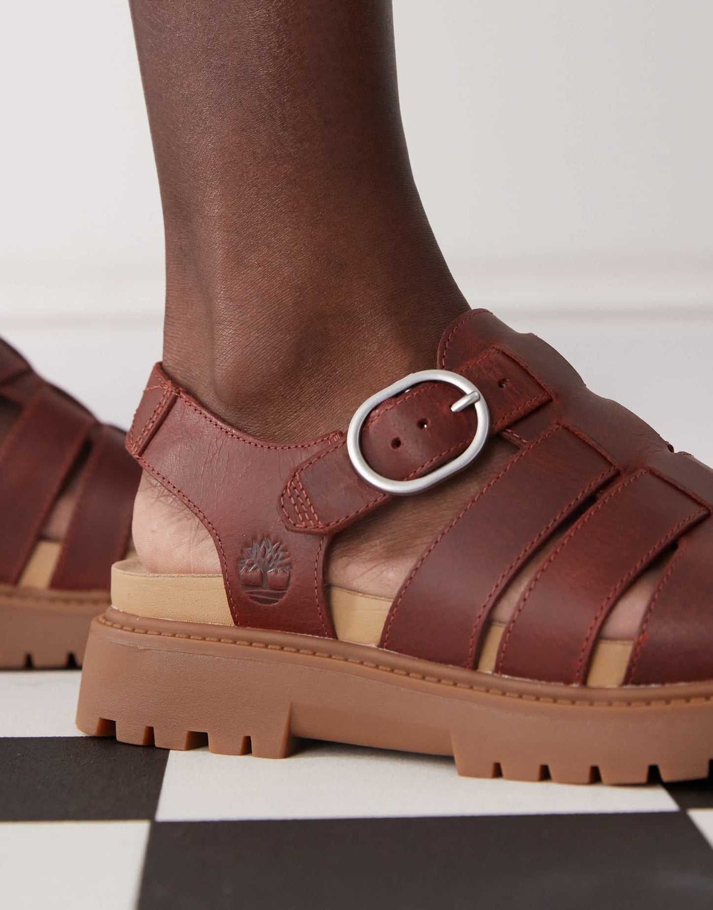 Timberland Clairemont Way Fisherman sandals in burgundy leather