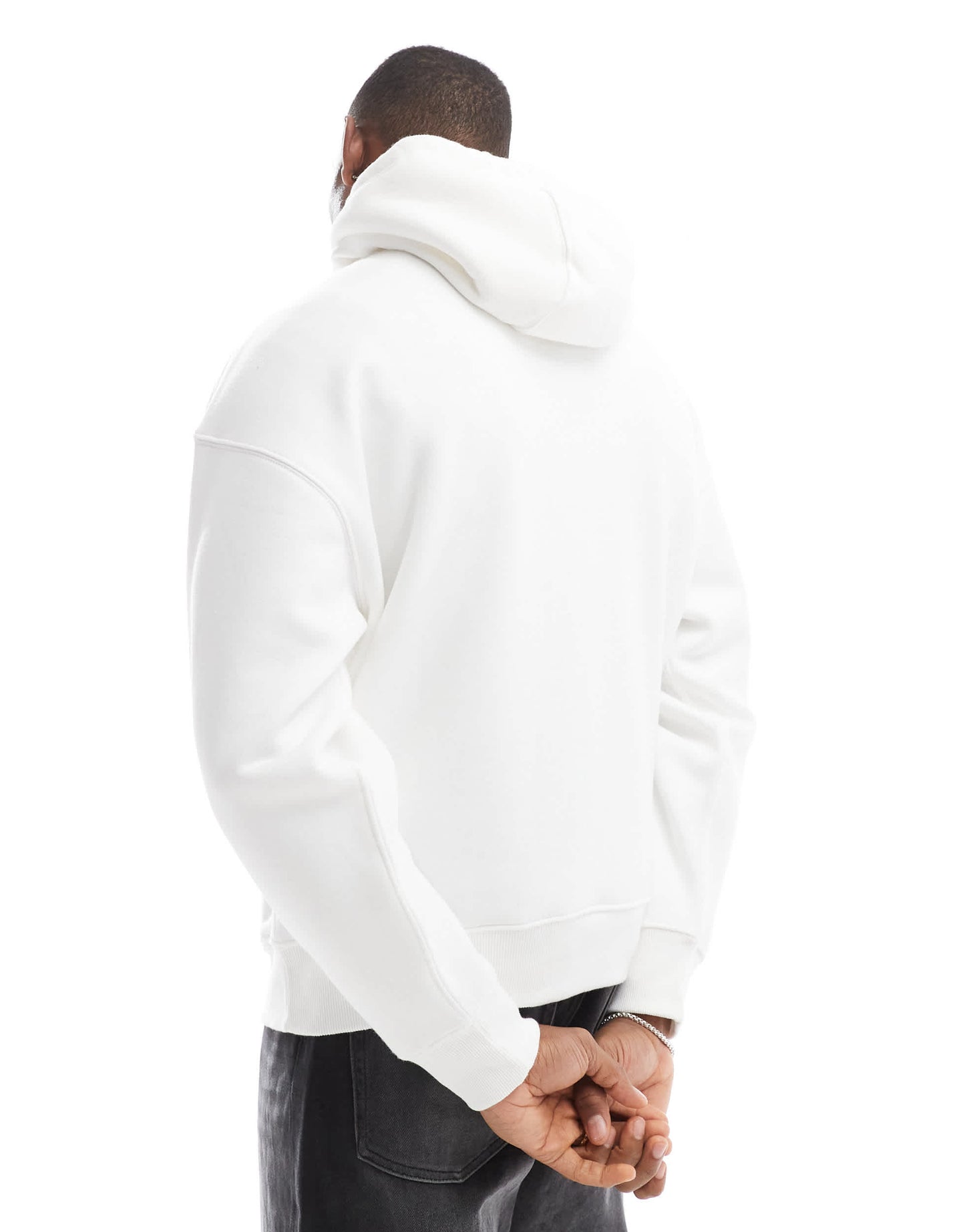Pull&Bear basic hoodie in white