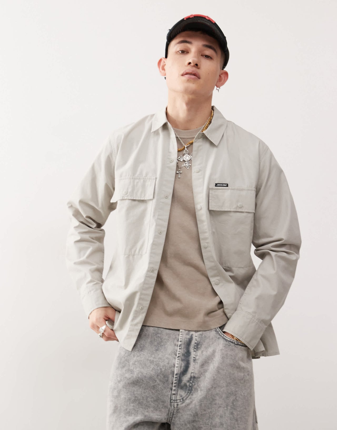 Santa Cruz utility overshirt in beige