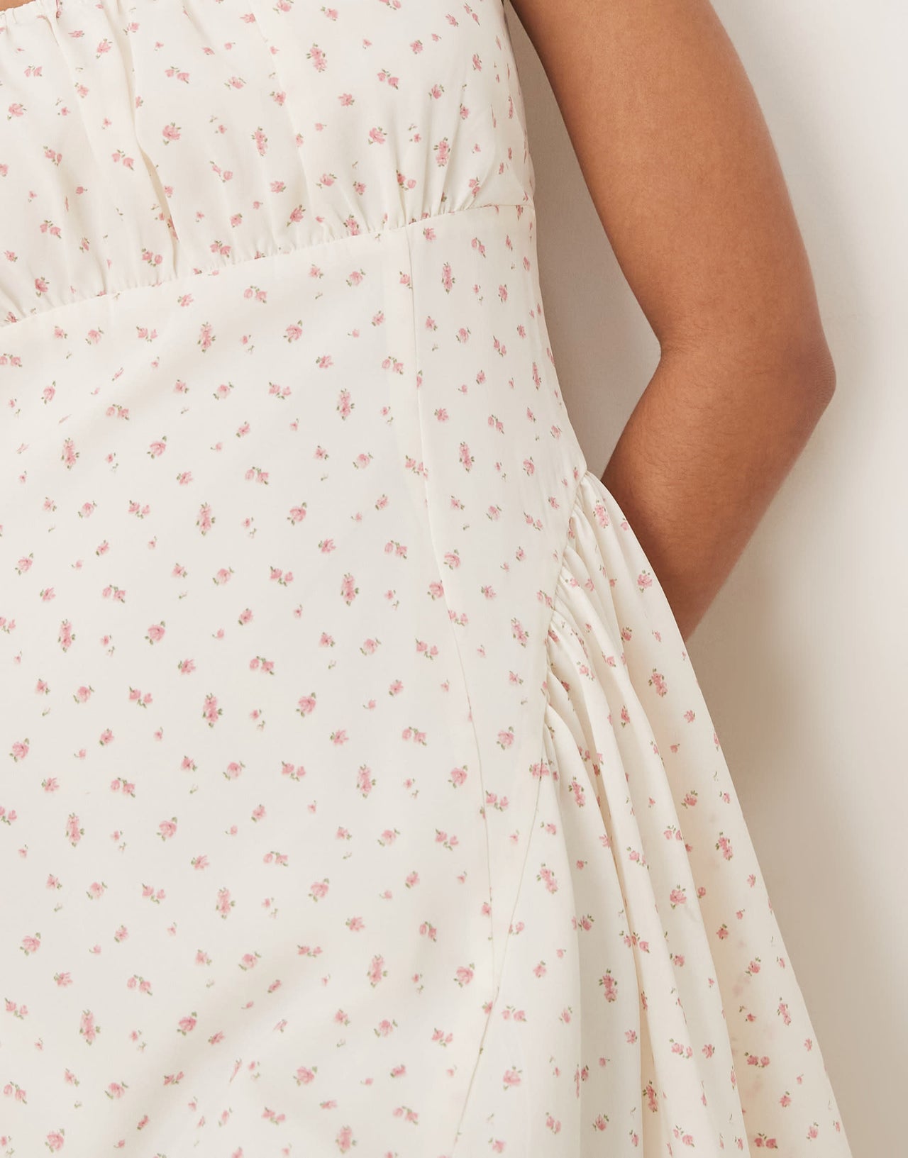 Glamorous corset style mini dress in pink ditsy floral