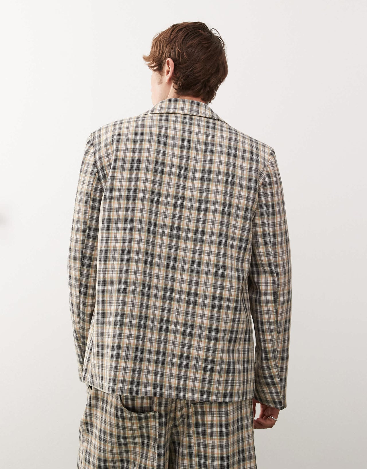 COLLUSION 90s relaxed blazer co-ord in mixed check