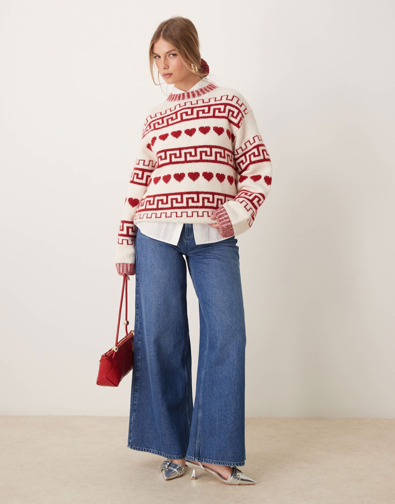 Nobody's Child Palazzo wide leg jeans in dark wash