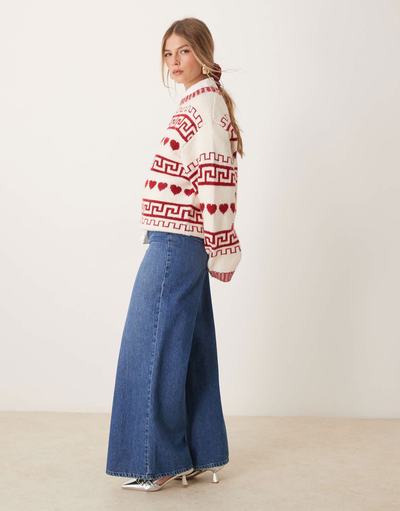 Nobody's Child Palazzo wide leg jeans in dark wash