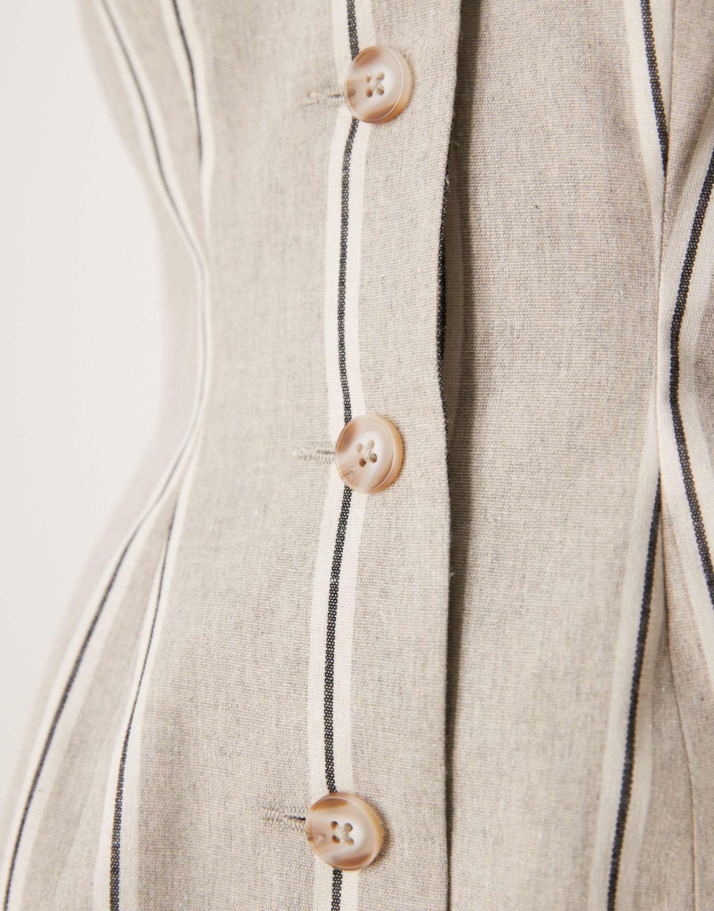ASOS DESIGN peplum waistcoat in beige stripe