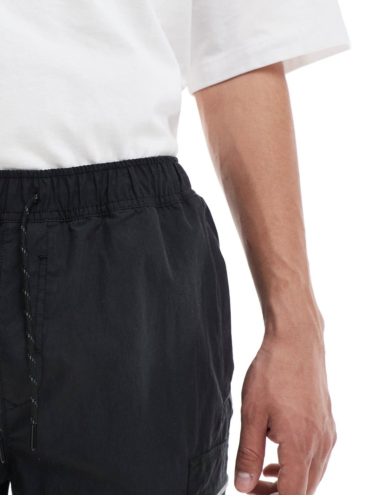 River Island cargo shorts in black