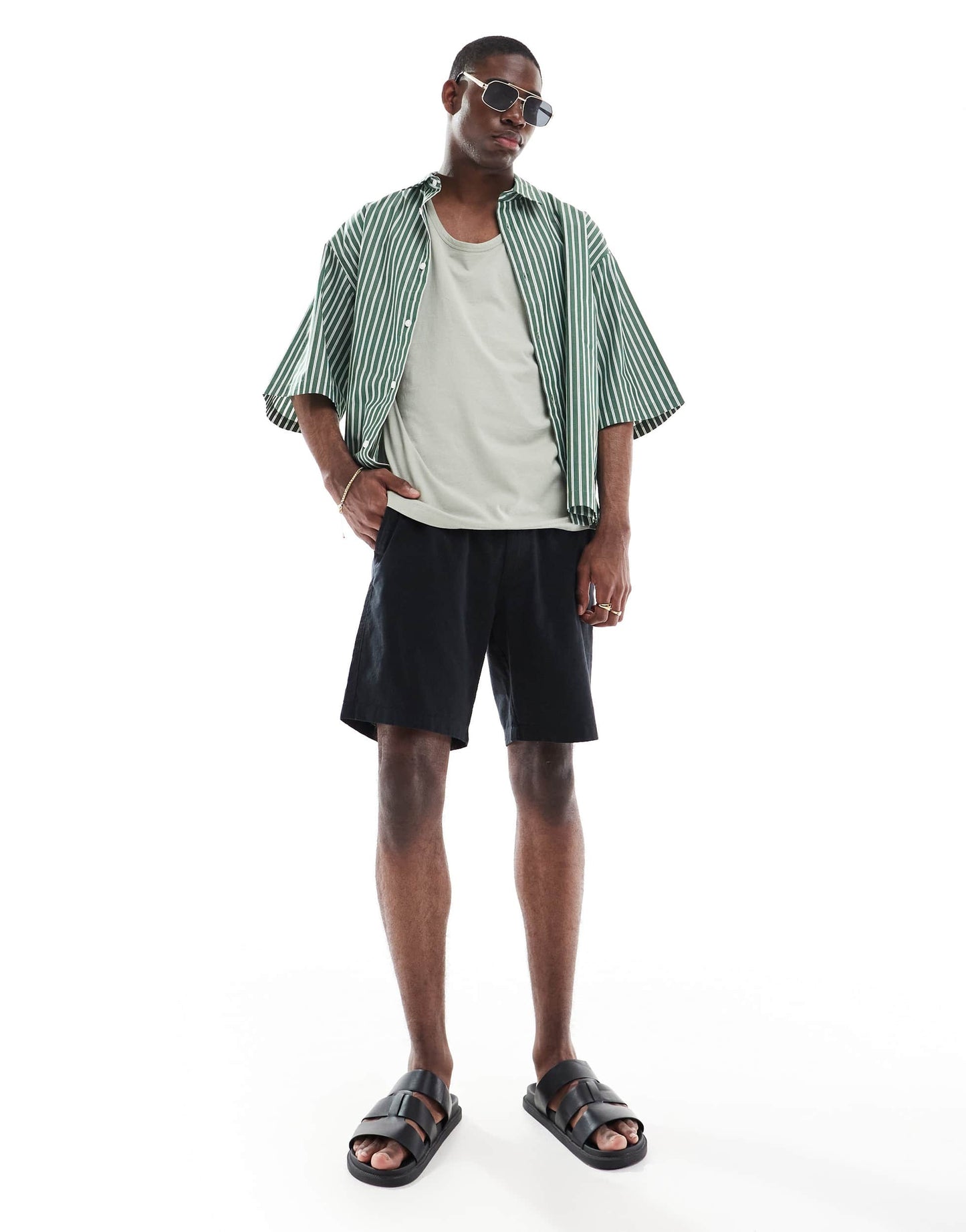 JJ Rebel linen short in black