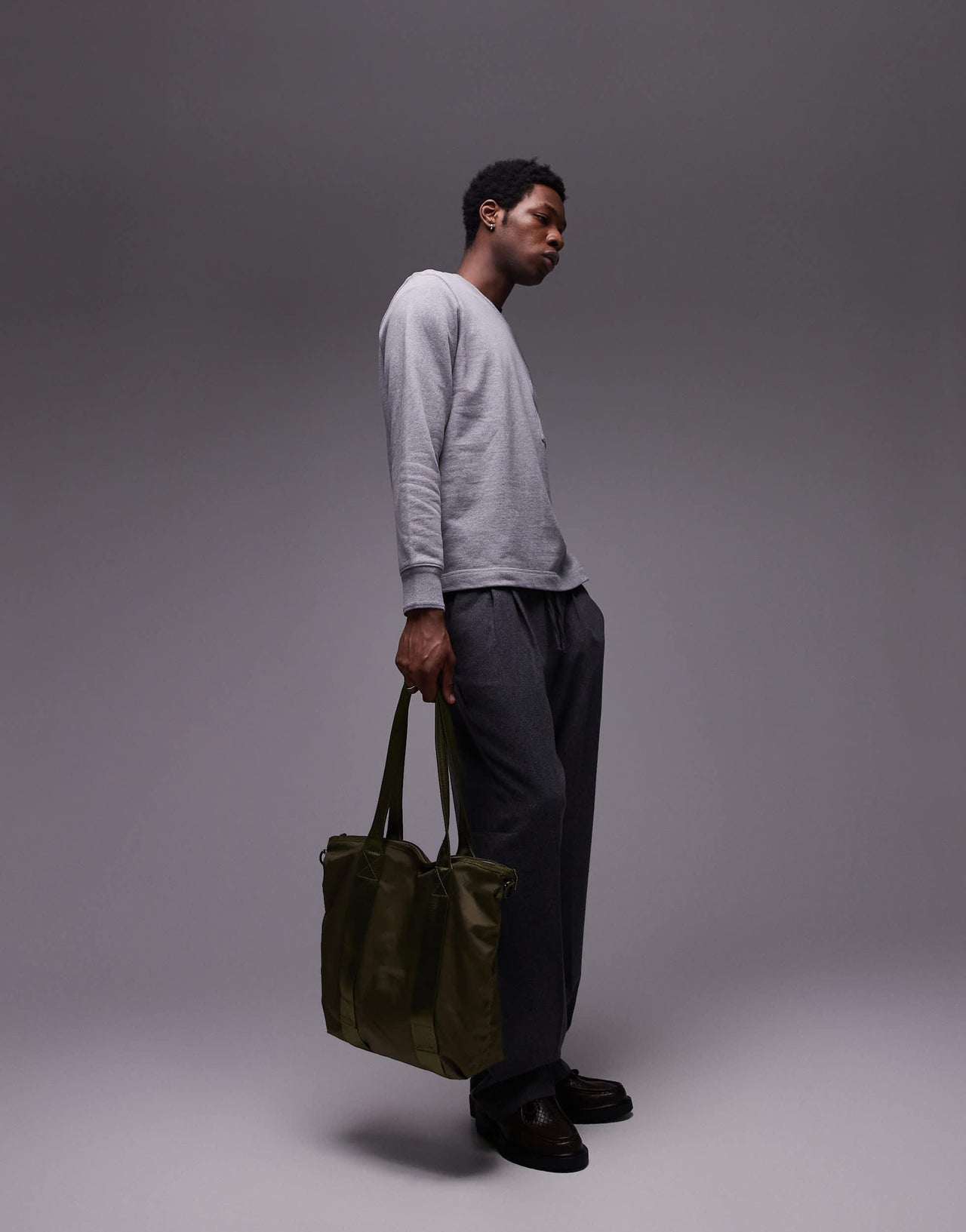 ARKET terry jersey sweatshirt with pocket in grey