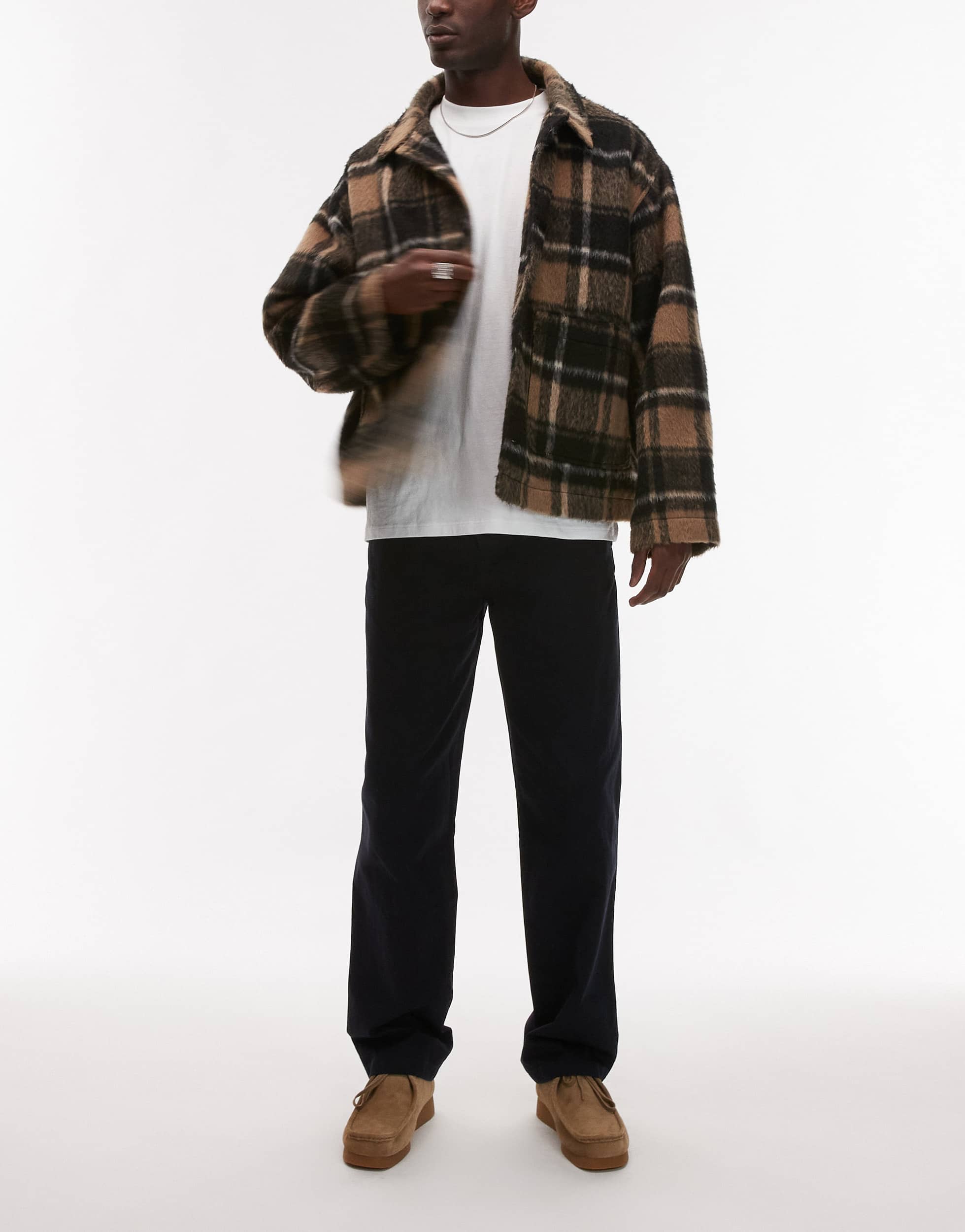 ARKET relaxed fit trousers with flat front in dark blue