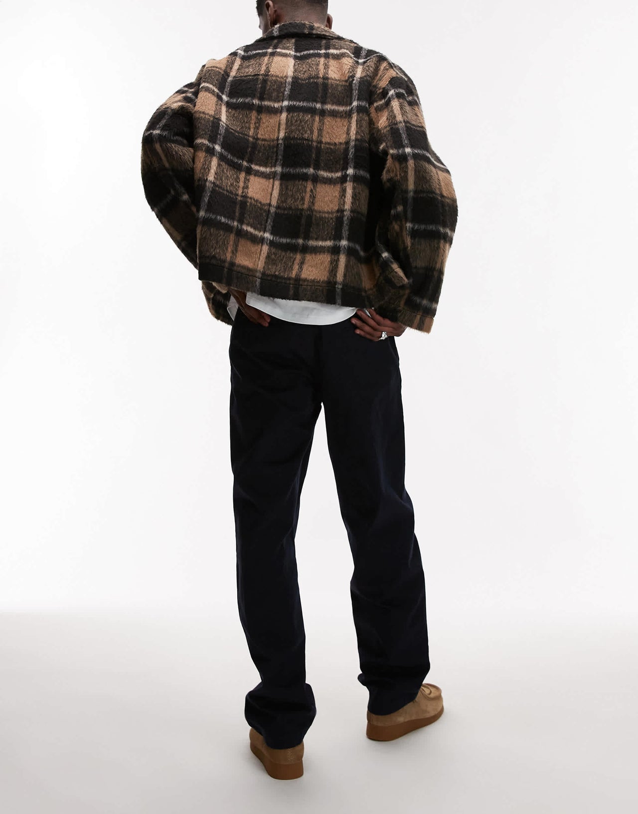 ARKET relaxed fit trousers with flat front in dark blue