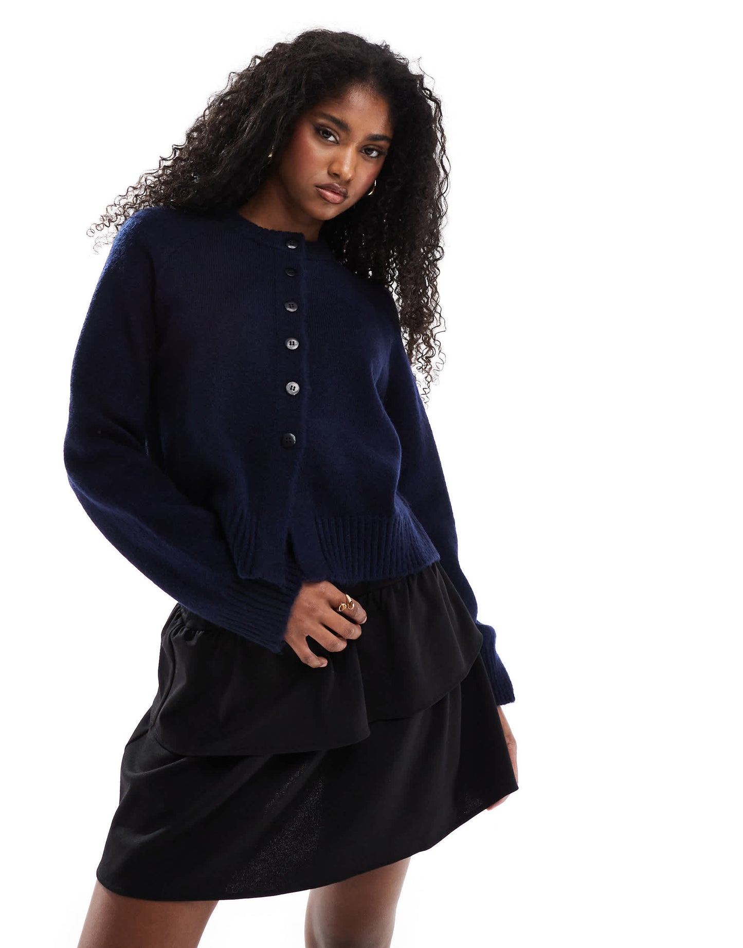 Pimkie ruffle mini skirt in black