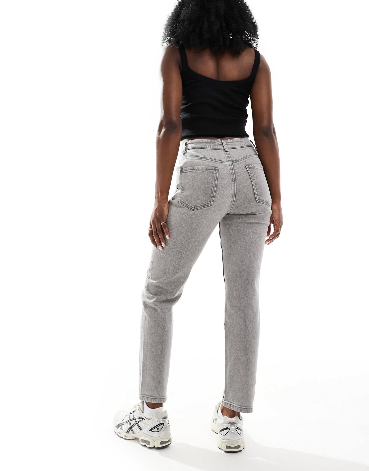 ASOS DESIGN slim fit comfort mom jeans in grey