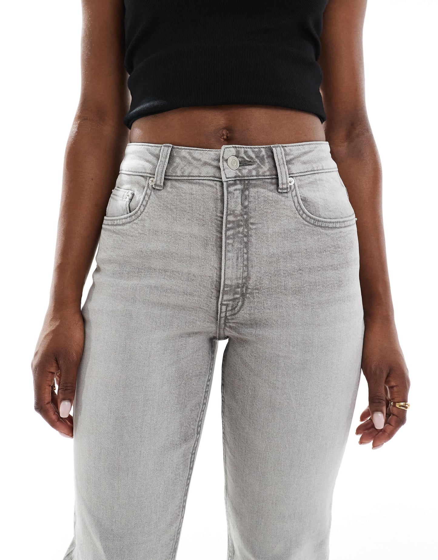 ASOS DESIGN slim fit comfort mom jeans in grey