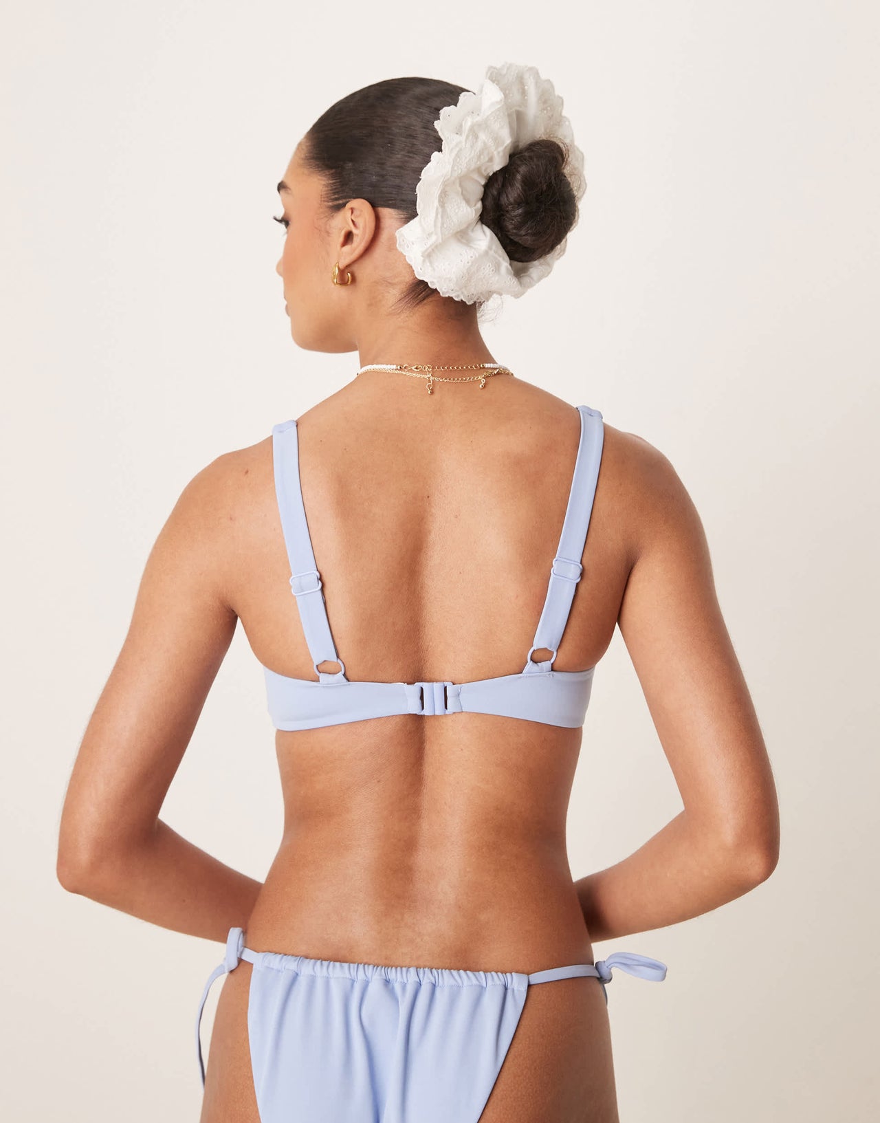 ASOS DESIGN Maya mix and match v wire crop bikini top in blue