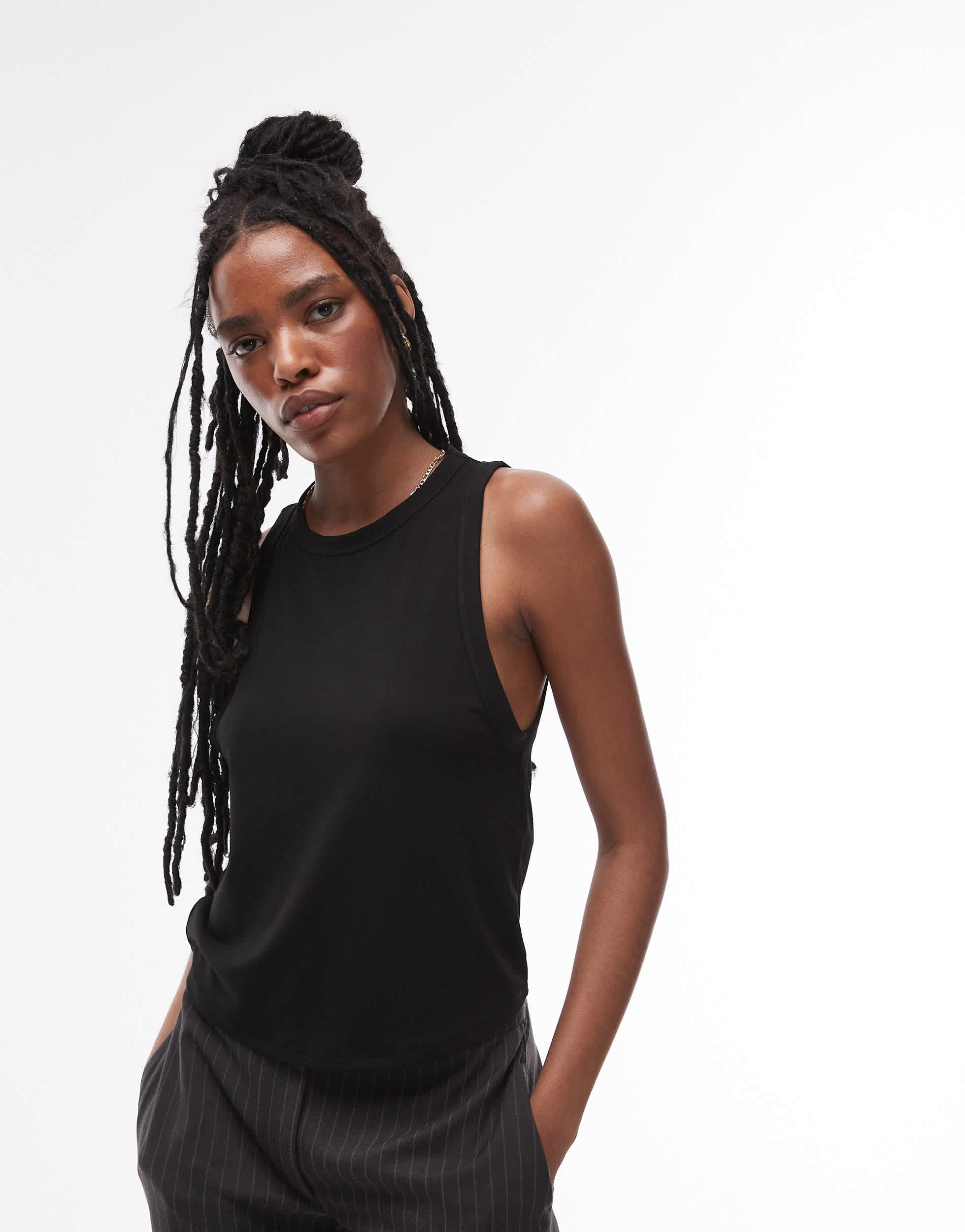 Topshop soft loose tank in black