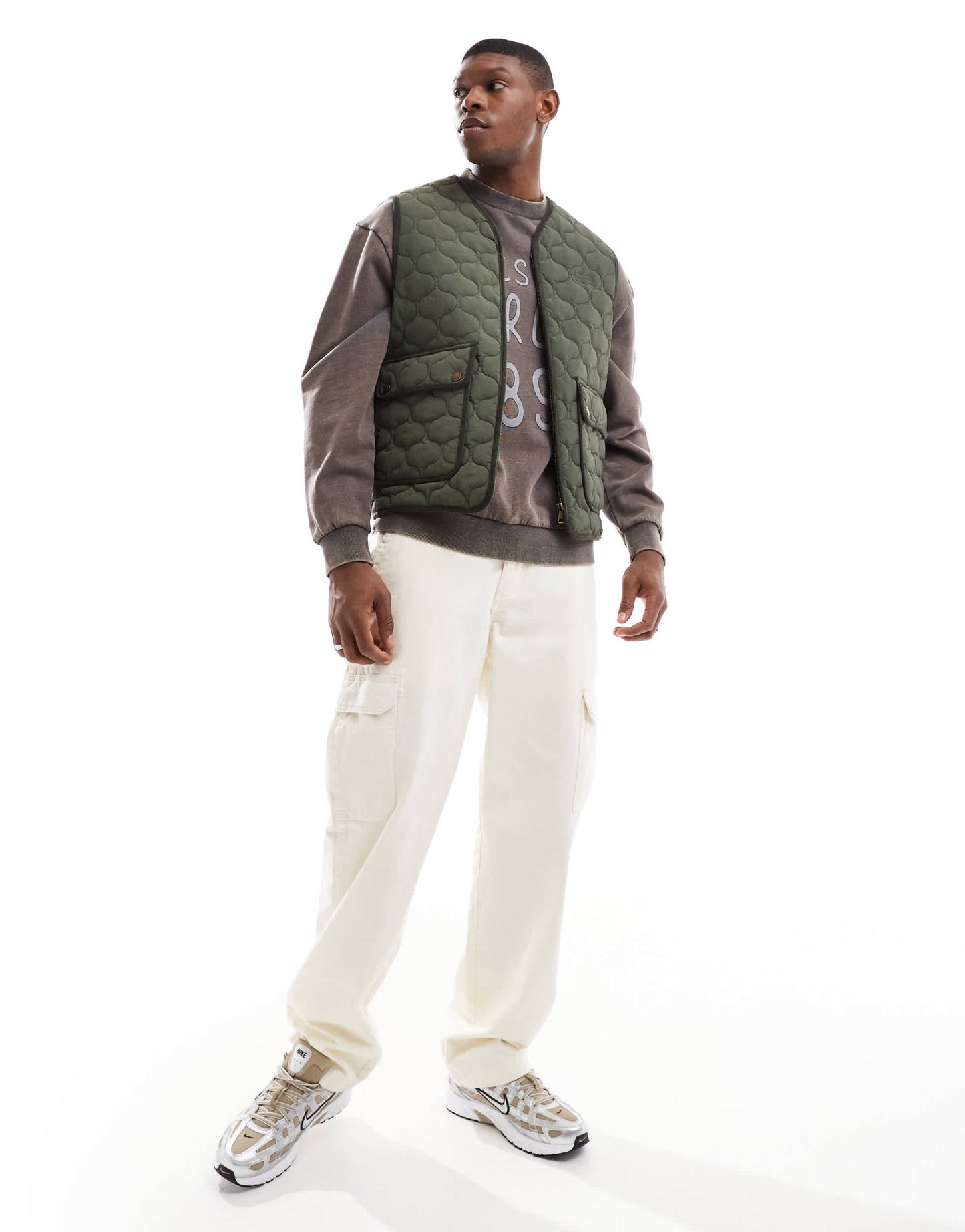 Hunter quilted gilet in green