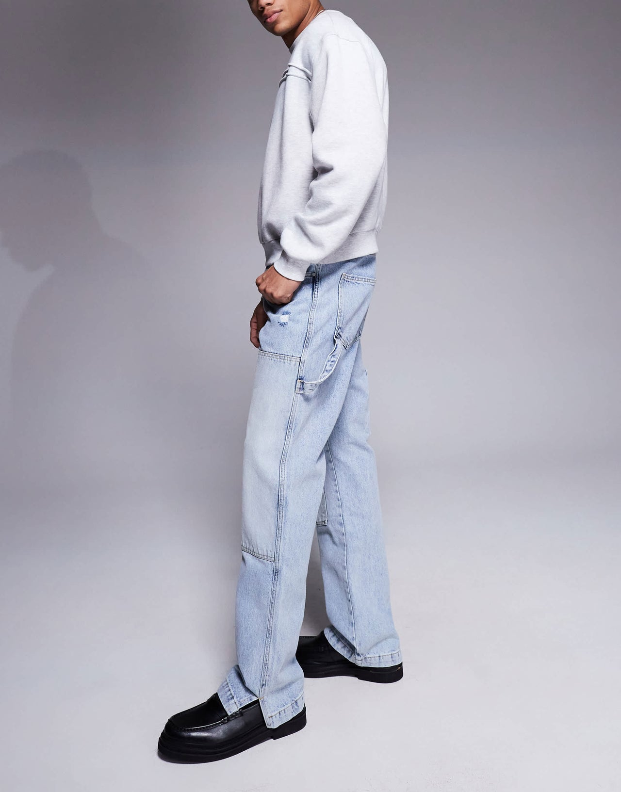 The Couture Club carpenter rivet detail jeans in blue wash