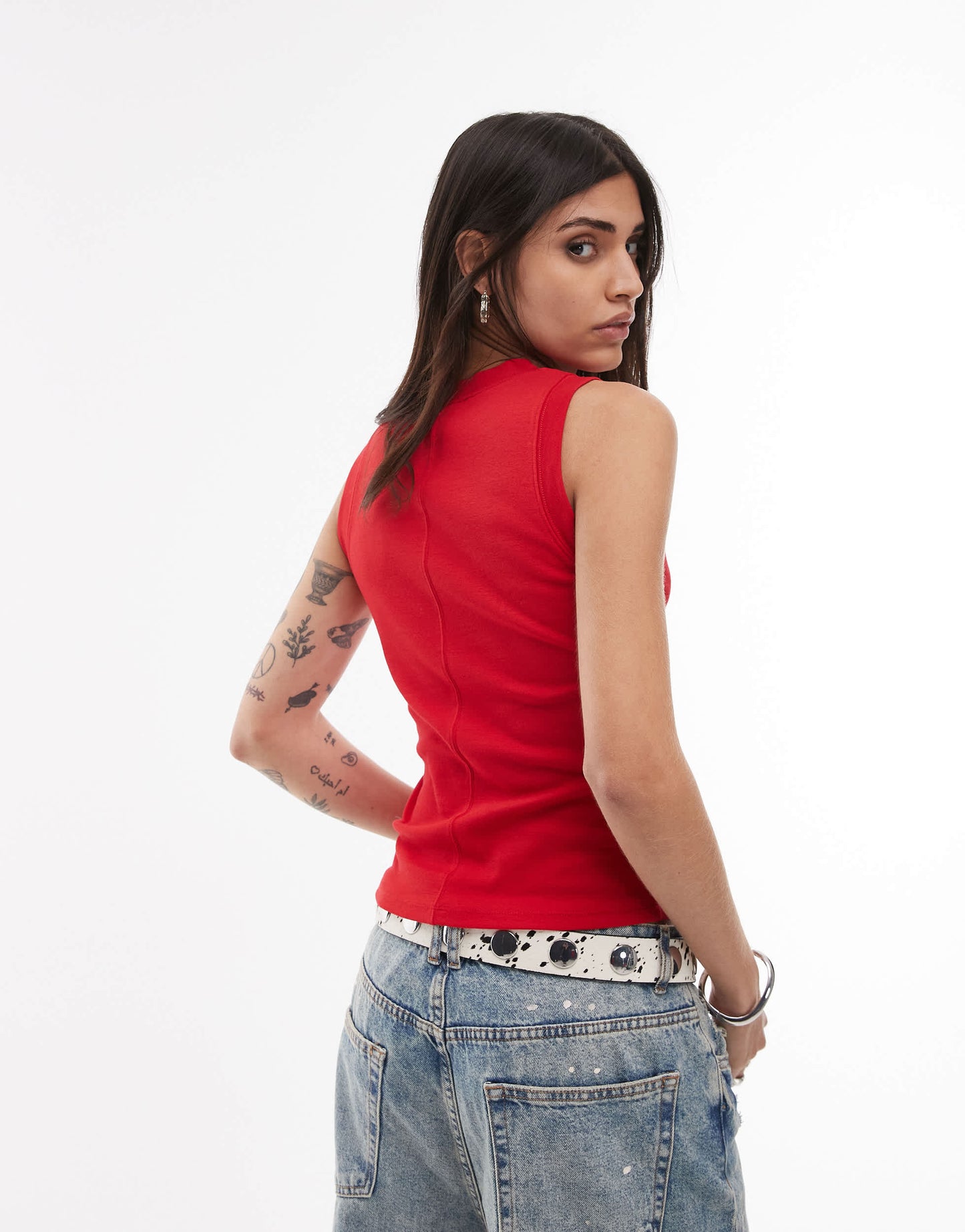 Topshop slim tank in cherry red