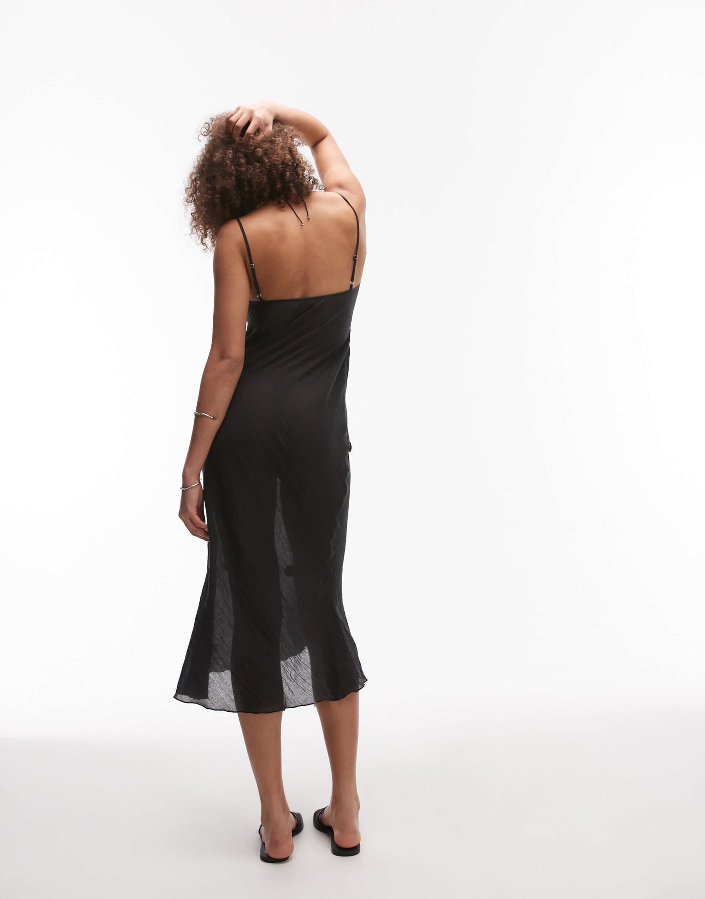 Emory Park sequin applique cami midi dress in black
