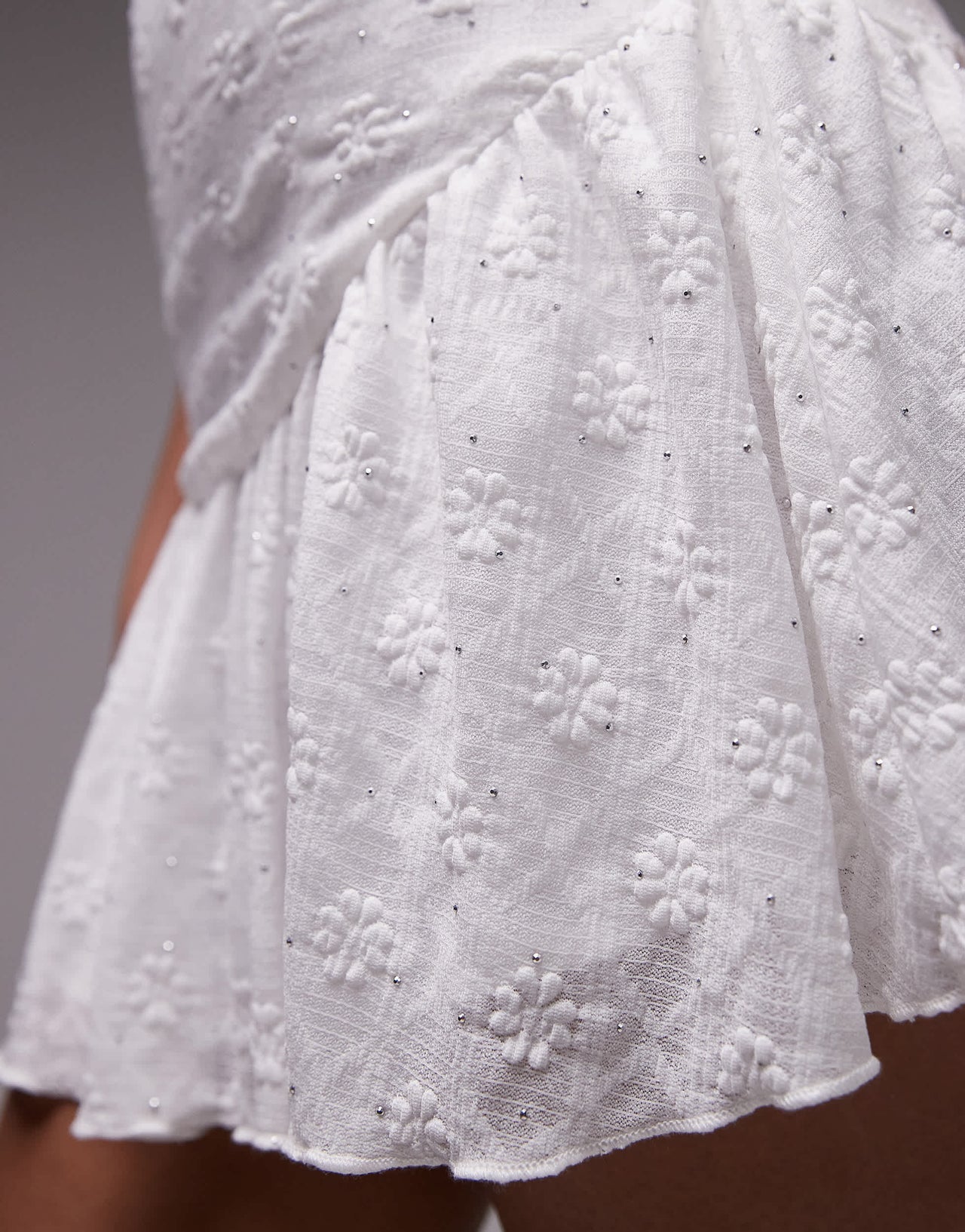 Emory Park lace tie shoulder cami mini dress in white