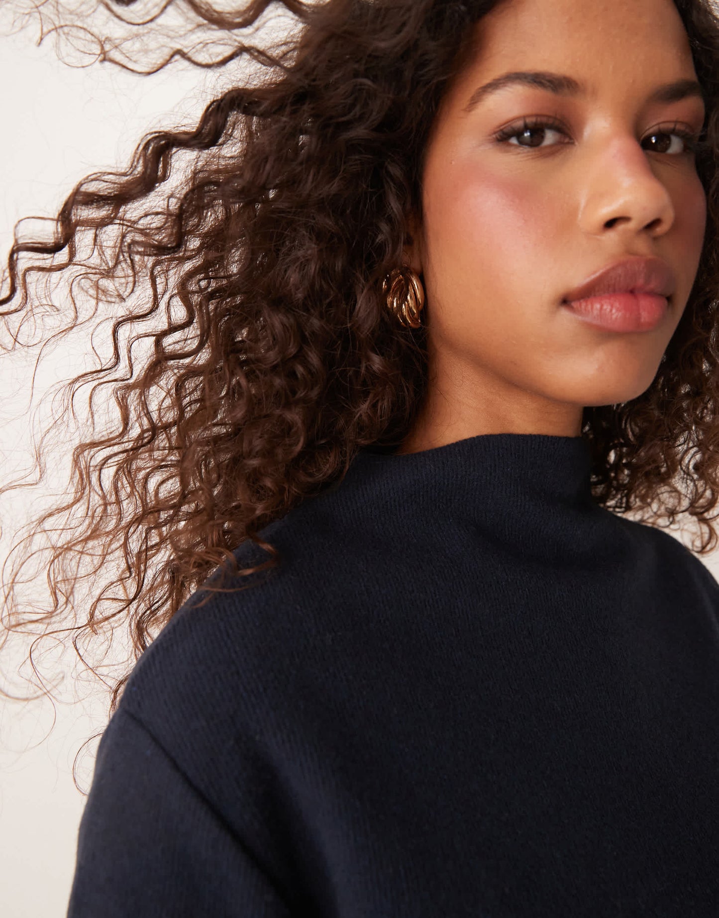 ASOS DESIGN funnel neck super soft sweat co ord in navy