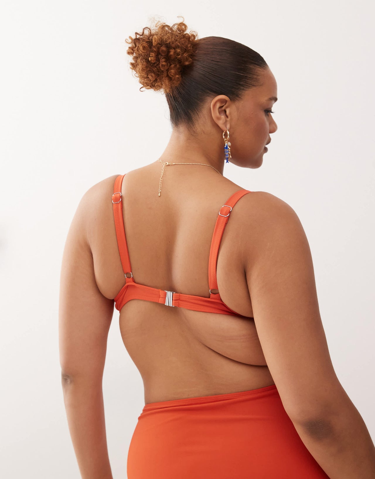 COLLUSION curve mix and match underwire bikini top in burnt orange