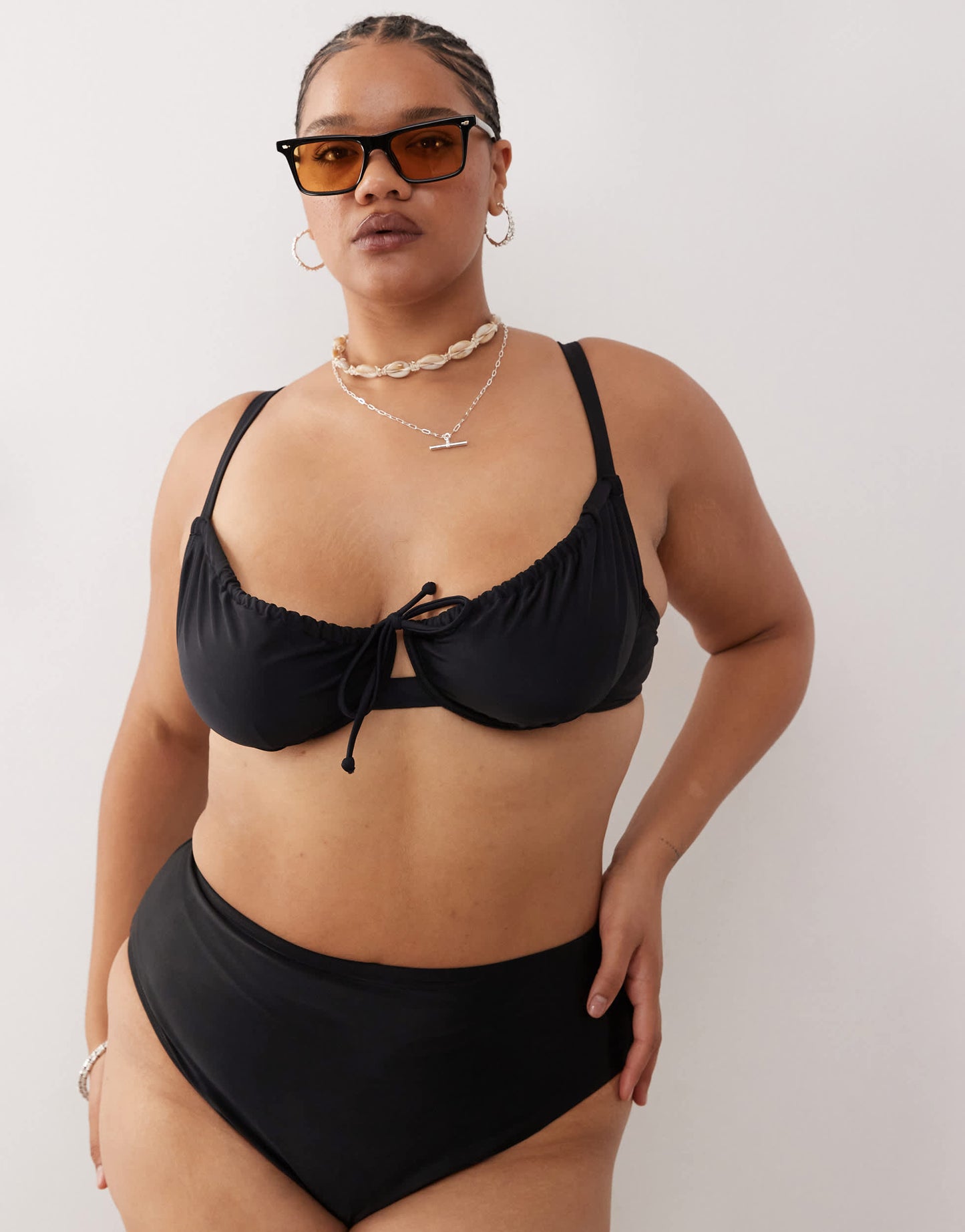 COLLUSION curve mix and match underwire bikini top in black