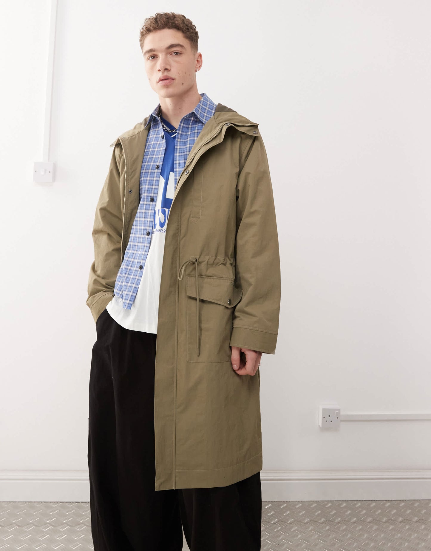 COLLUSION festival parka jacket in khaki