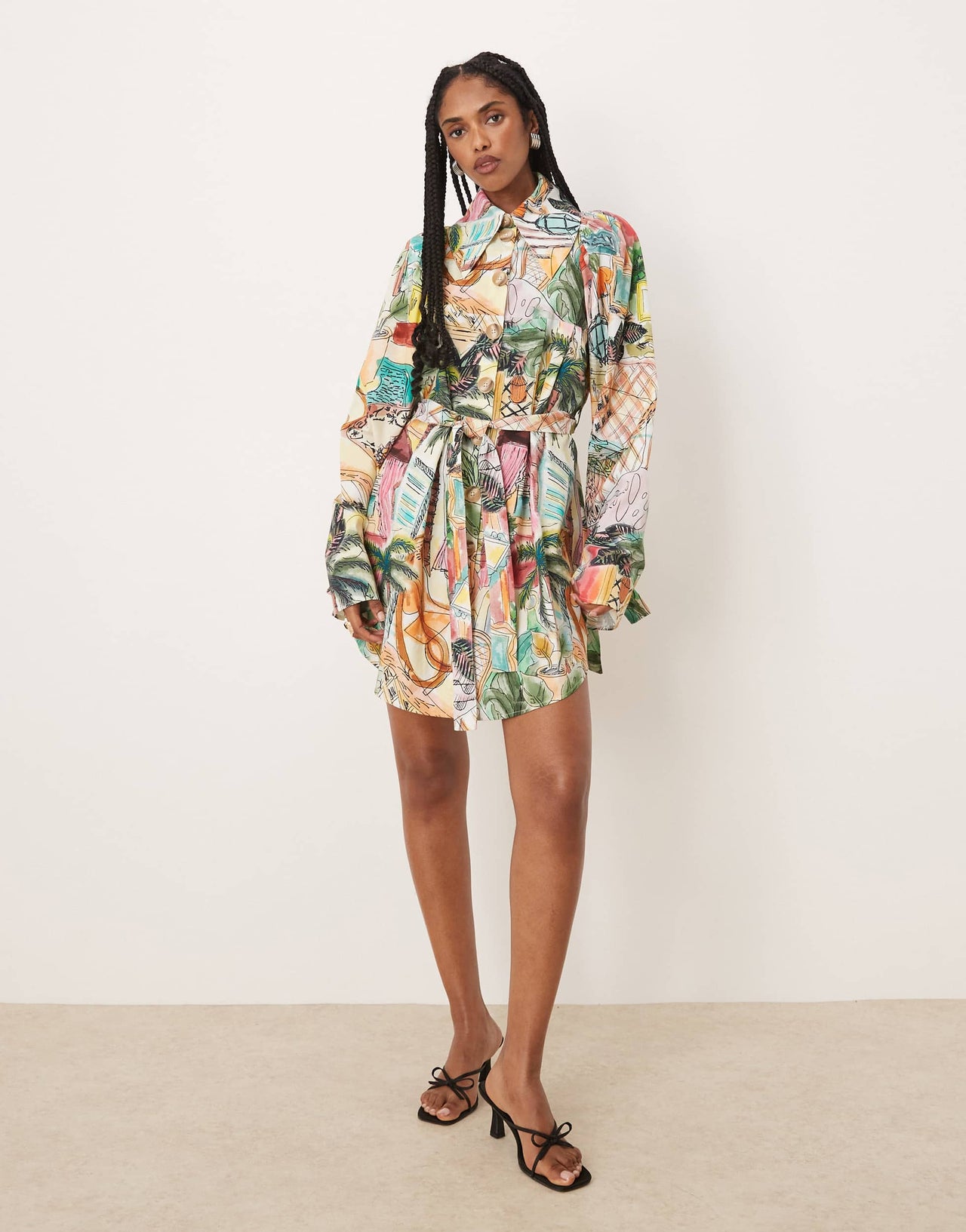 Isabelle Pennington-Edmead Dominica Shirt mini dress in sanctuary print