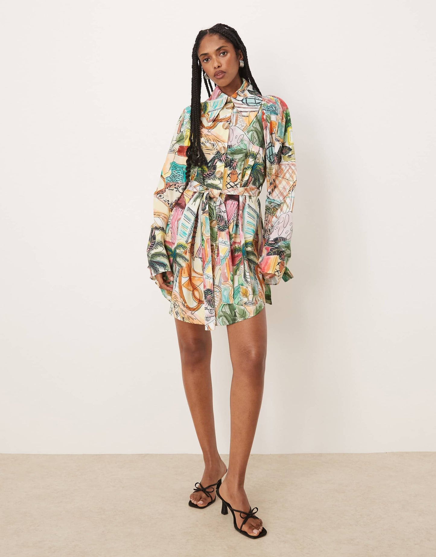 Isabelle Pennington-Edmead Dominica Shirt mini dress in sanctuary print