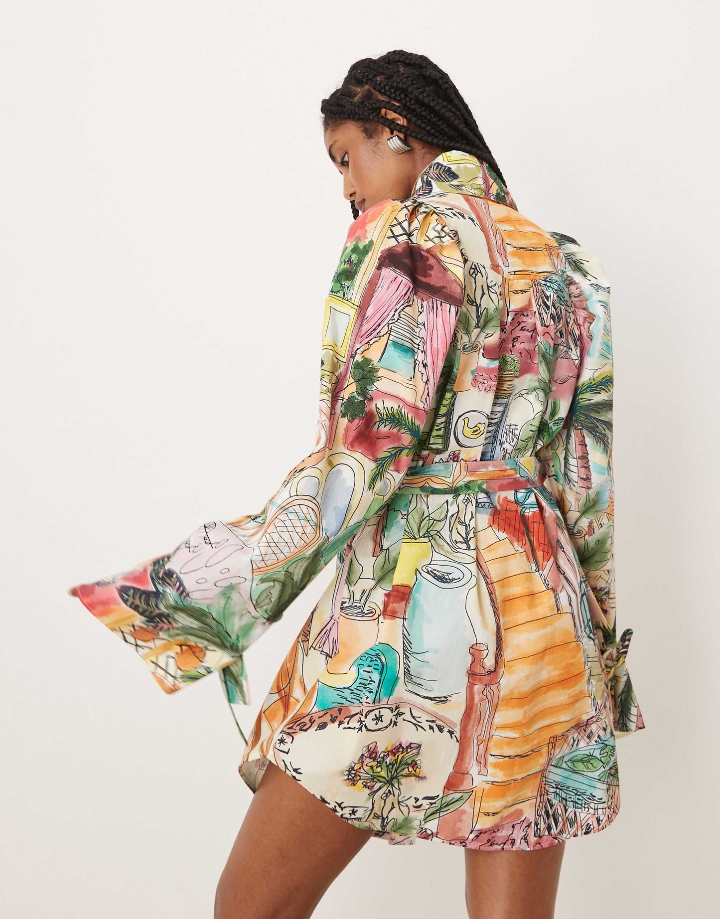 Isabelle Pennington-Edmead Dominica Shirt mini dress in sanctuary print