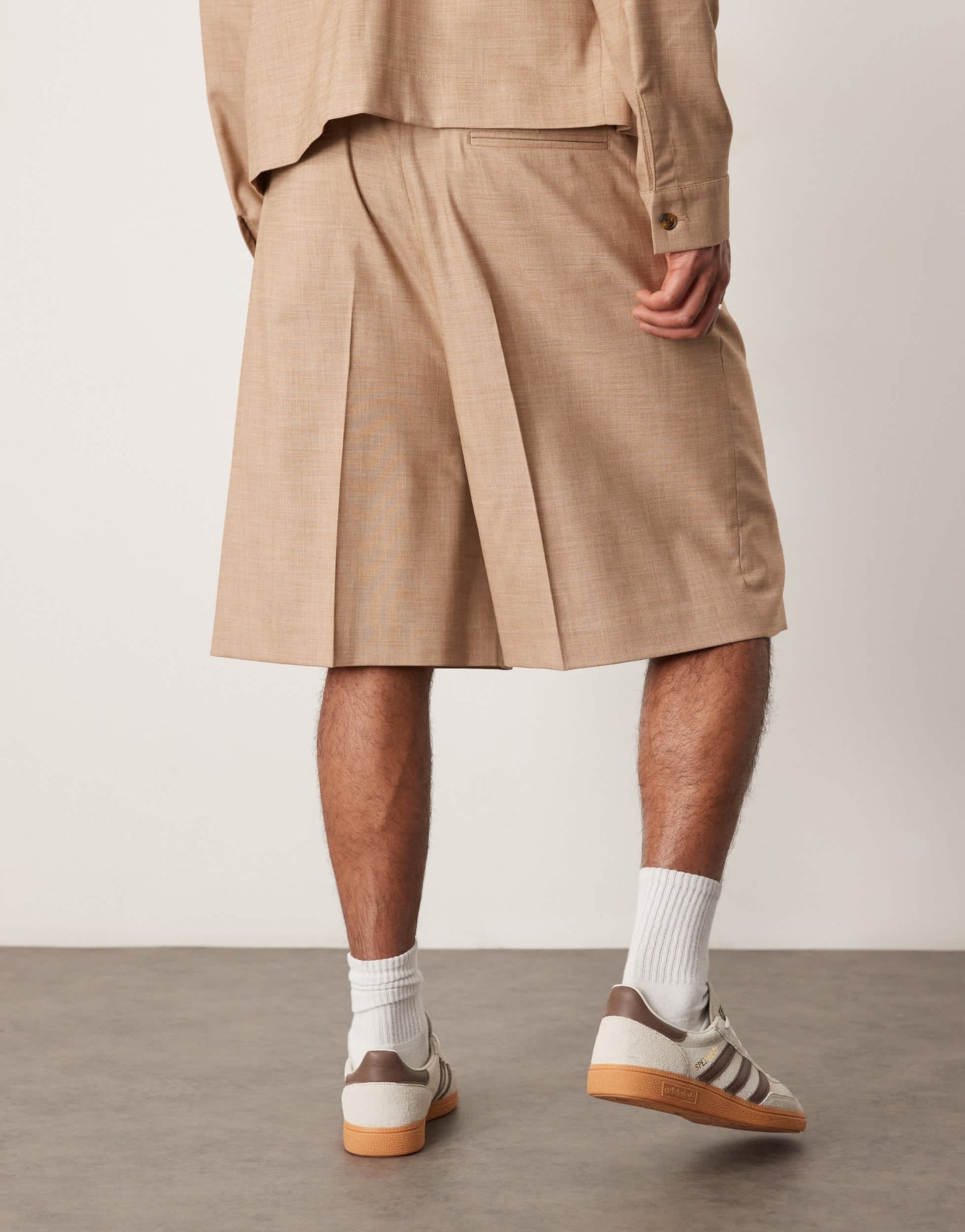 ASOS DESIGN smart co-ord bermuda shorts in camel texture with elasticated waist