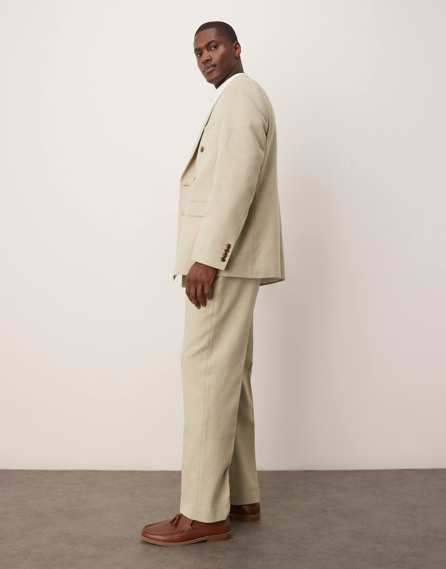 ASOS DESIGN wool blend straight suit trousers in light green