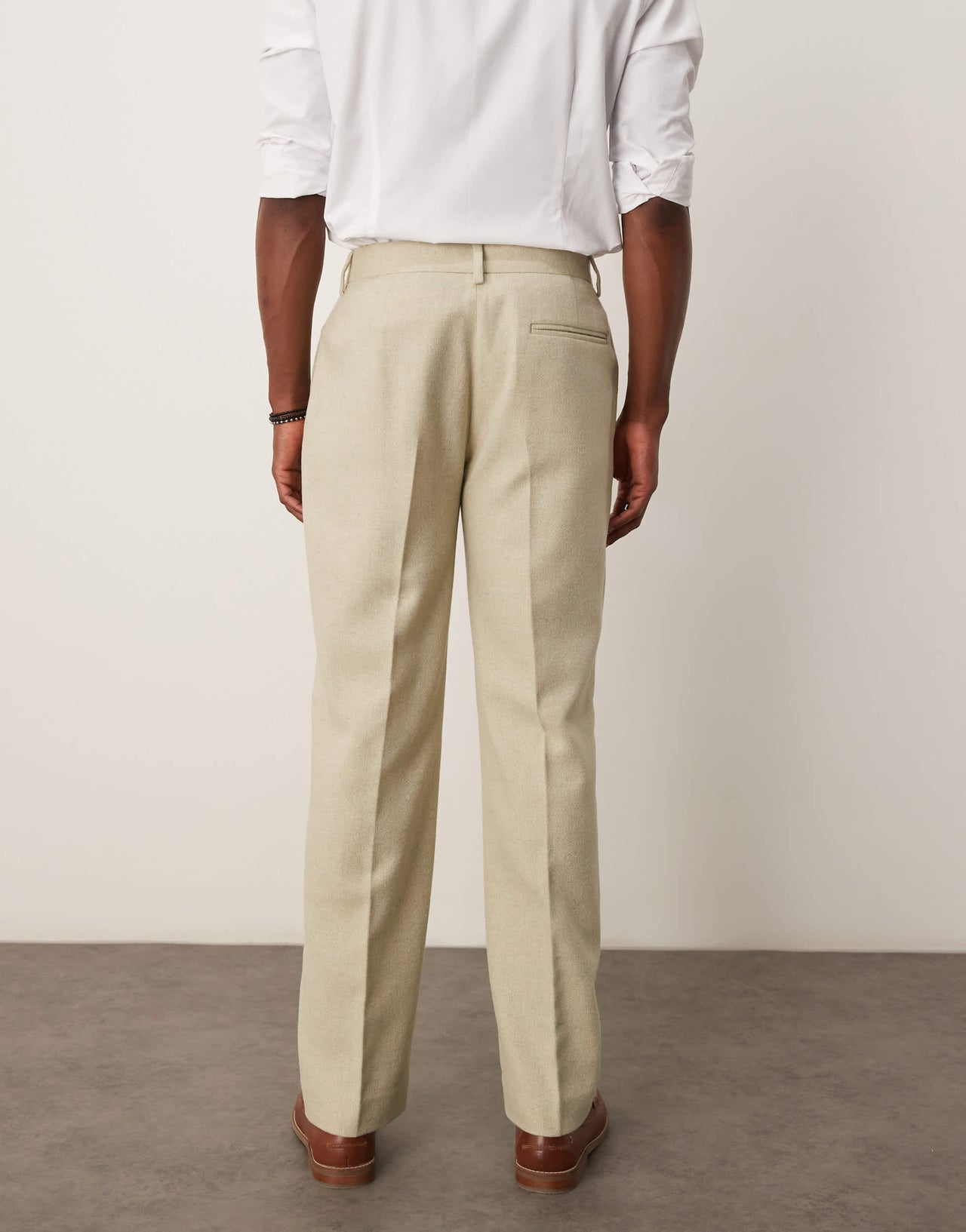 ASOS DESIGN wool blend straight suit trousers in light green