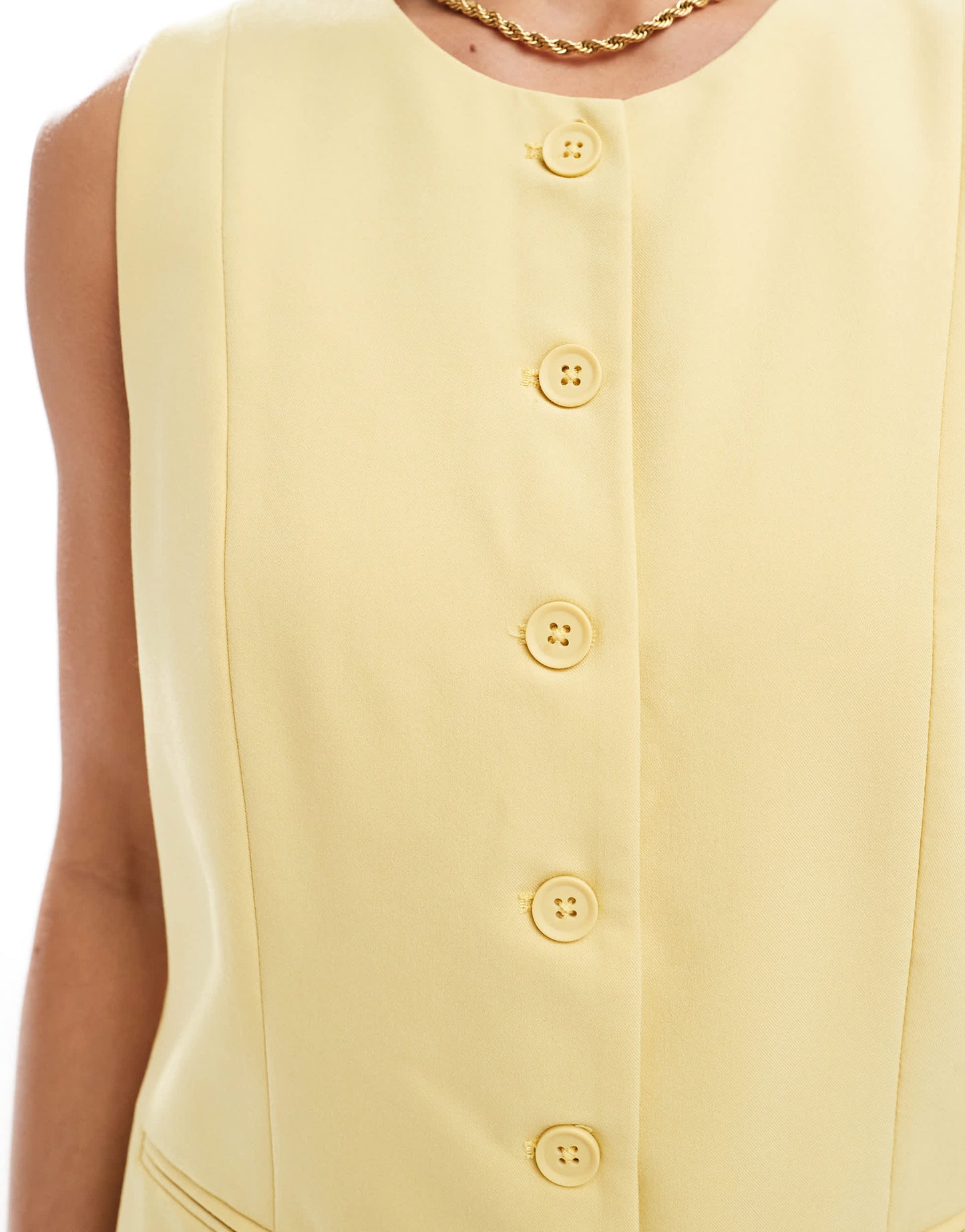 ONLY high neck waistcoat in butter yellow