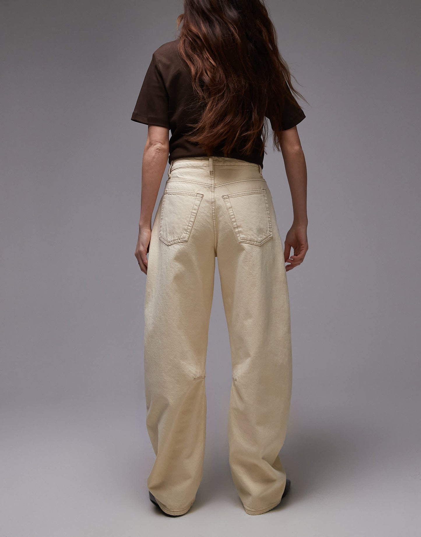 Topshop Barrel mid rise jean in buttermilk