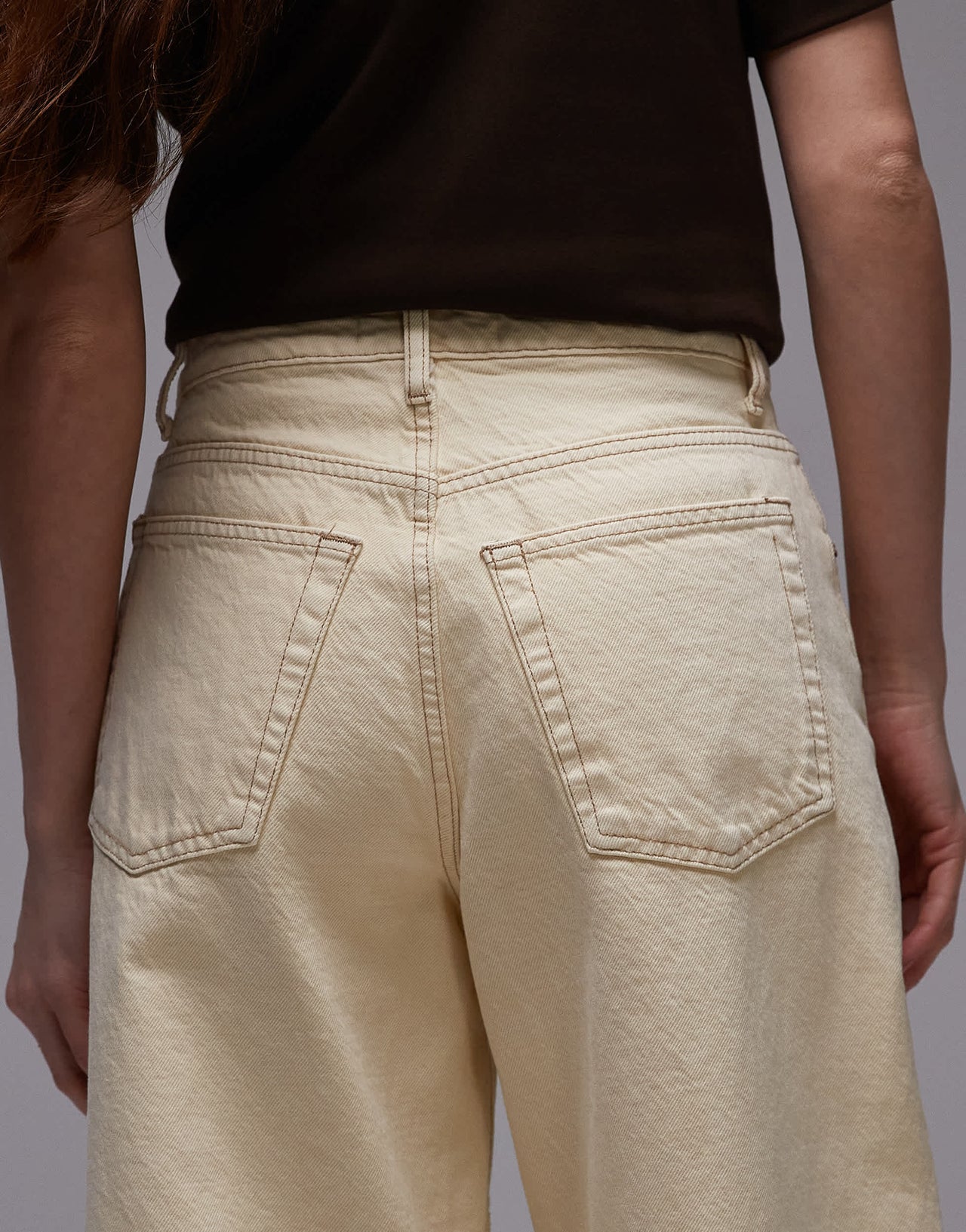Topshop Barrel mid rise jean in buttermilk