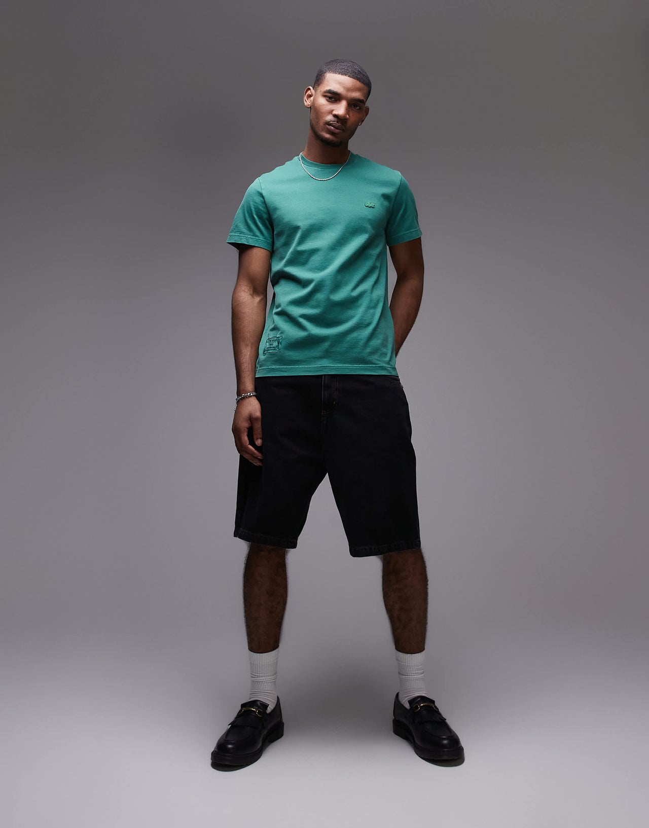 Lacoste t-shirt in green overdye