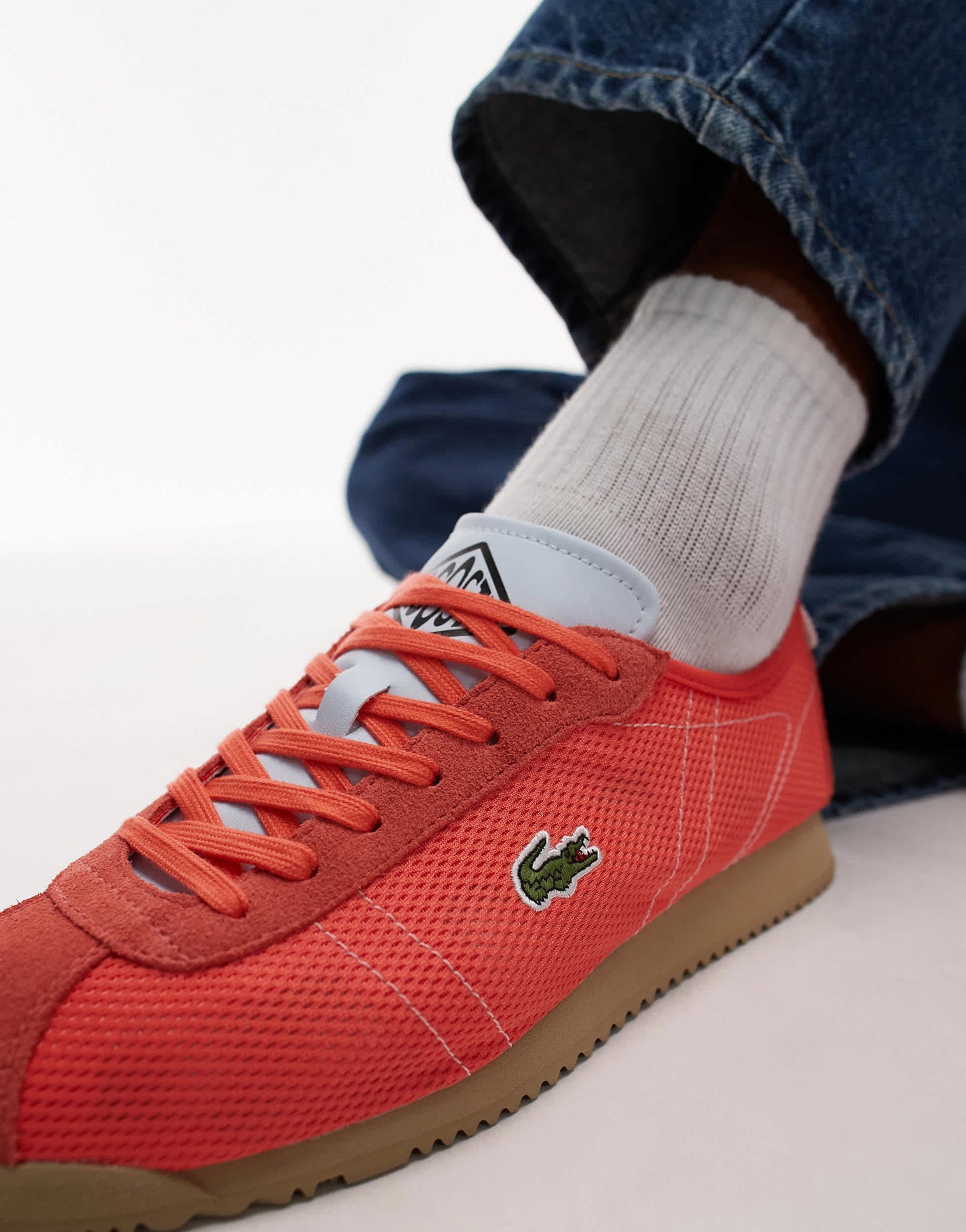 Lacoste club low mesh trainers in pink