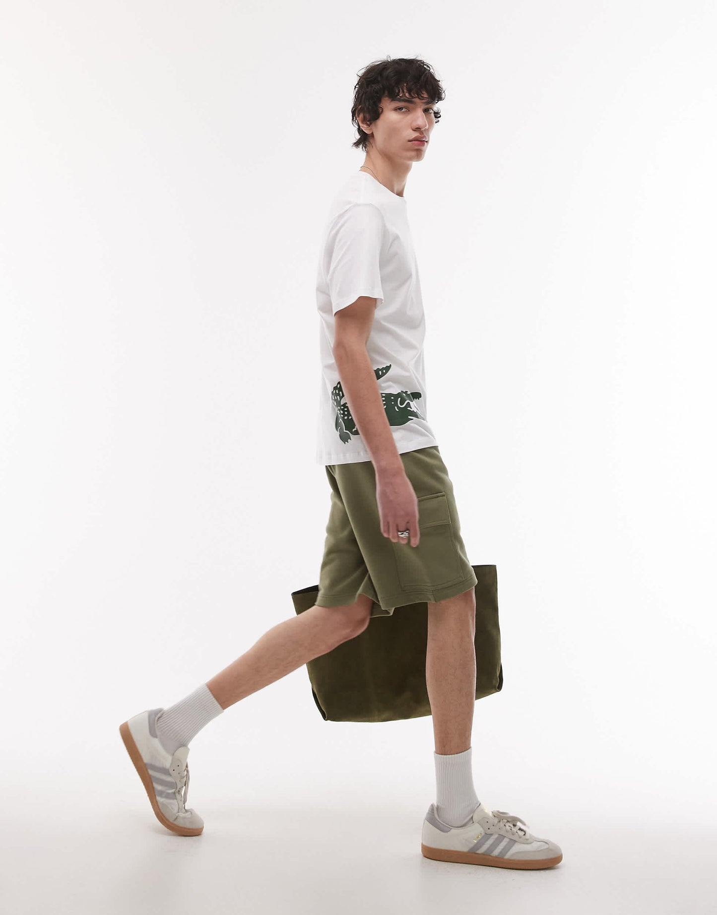 Lacoste t-shirt in white with placement logo