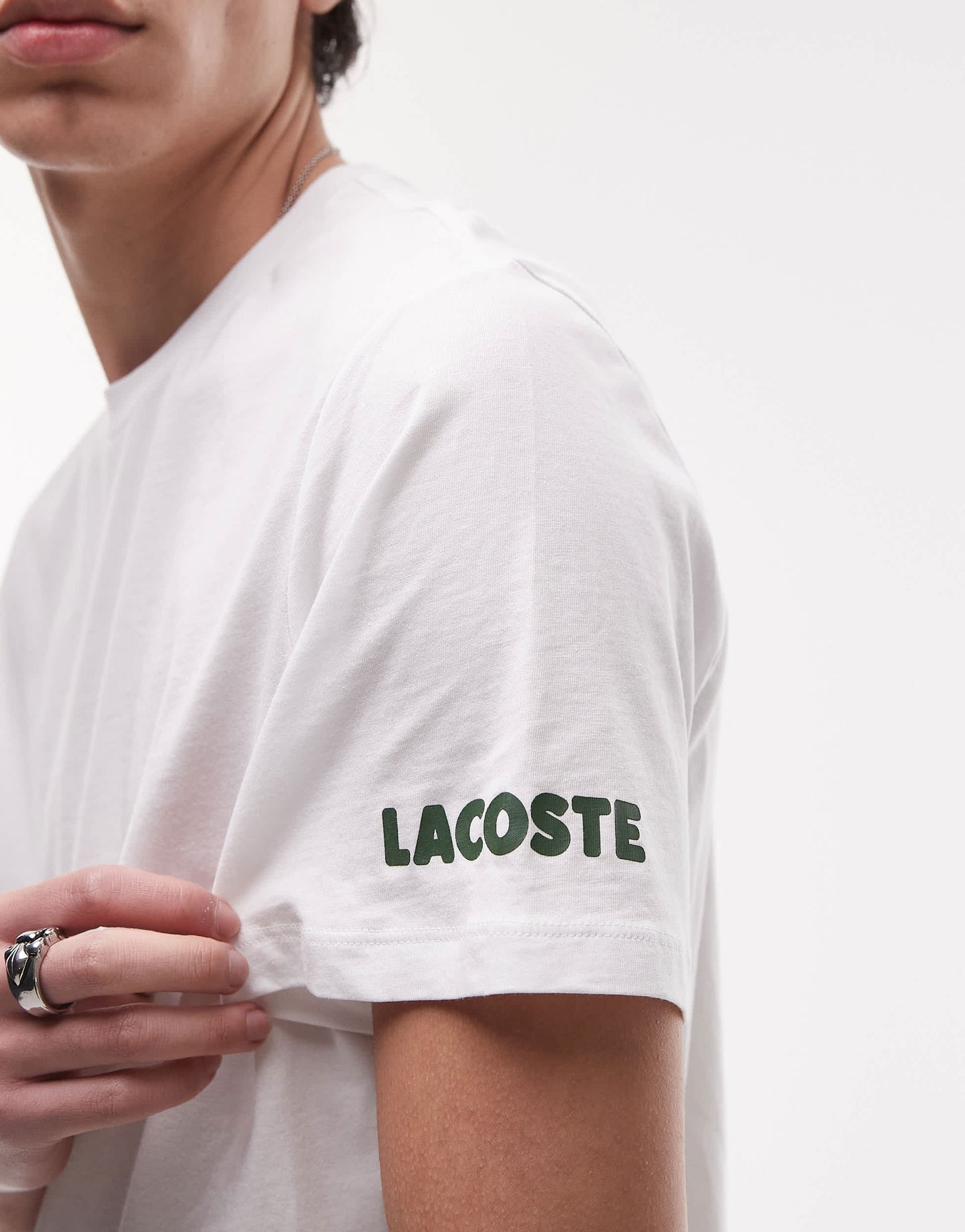 Lacoste t-shirt in white with placement logo