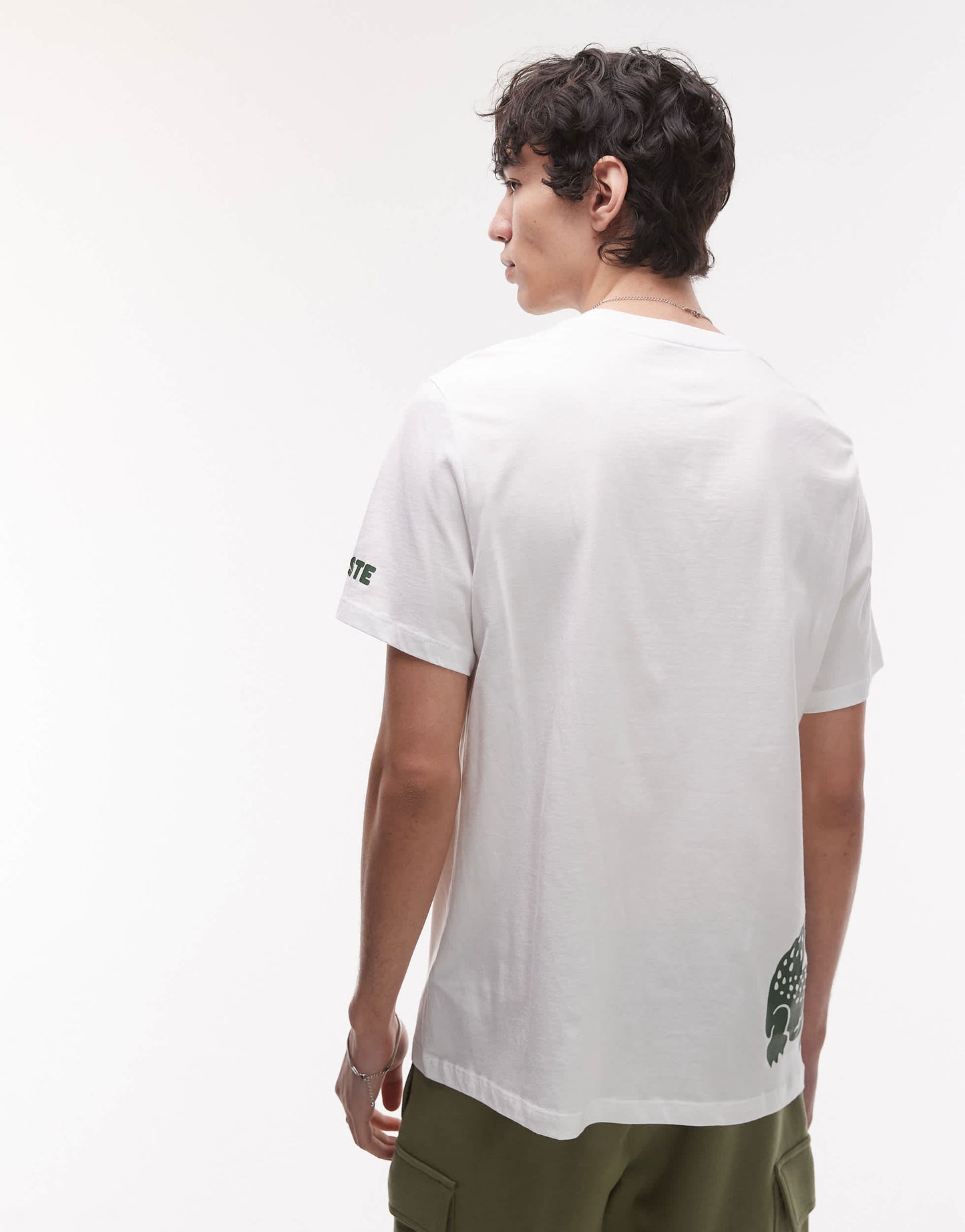Lacoste t-shirt in white with placement logo